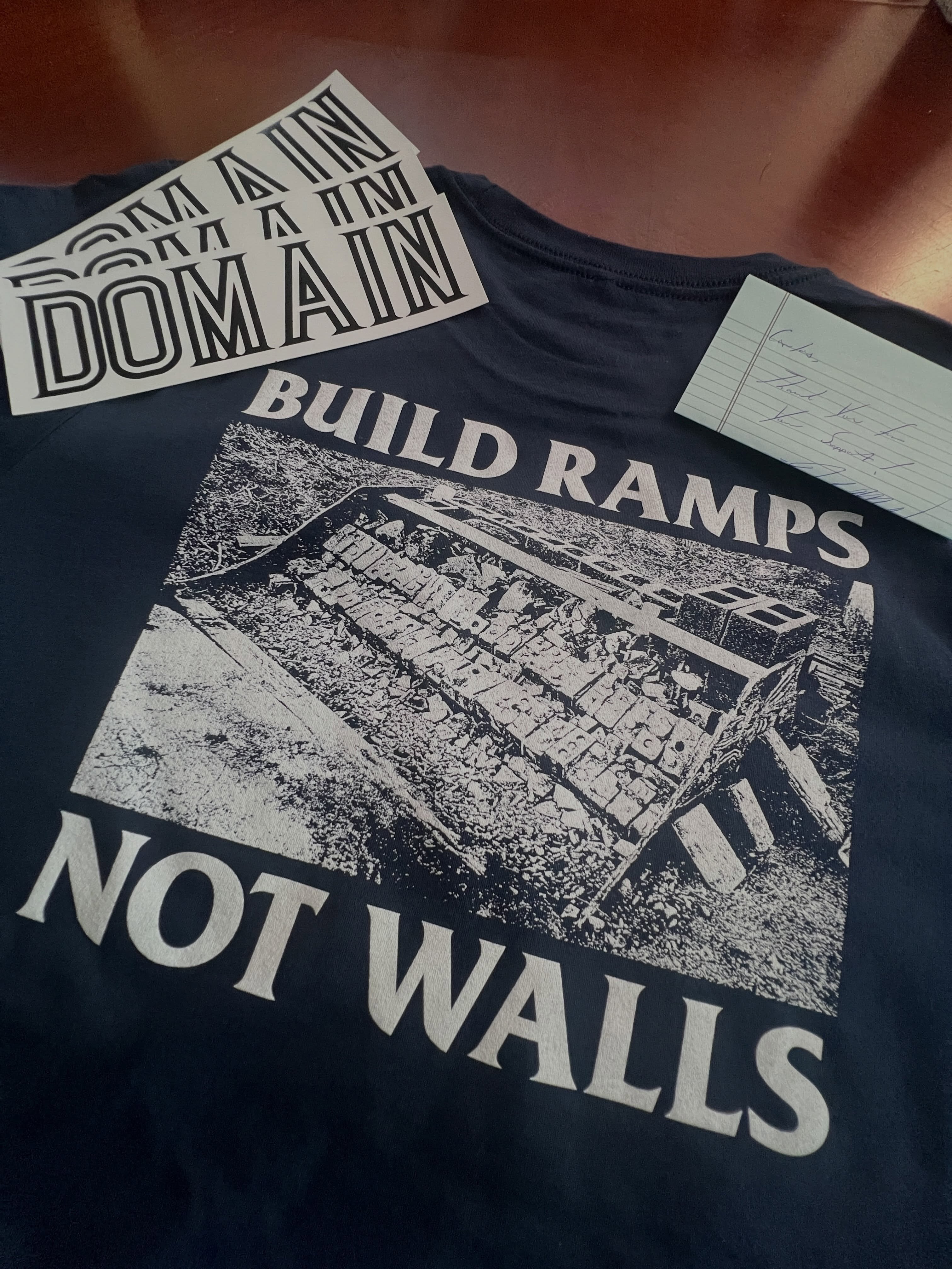 Big thank you to Carlos Beato of Hotchkiss, CO! Carlos snagged our hottest seller, the “Build Ramps Not Walls” tee. These shirts are going fast! Don’t miss out—get yours before they’re gone! They’re extremely limited‼️
#domainapparel #supportlocaldealers #buildrampsnotwalls #streetwear #indiebrand