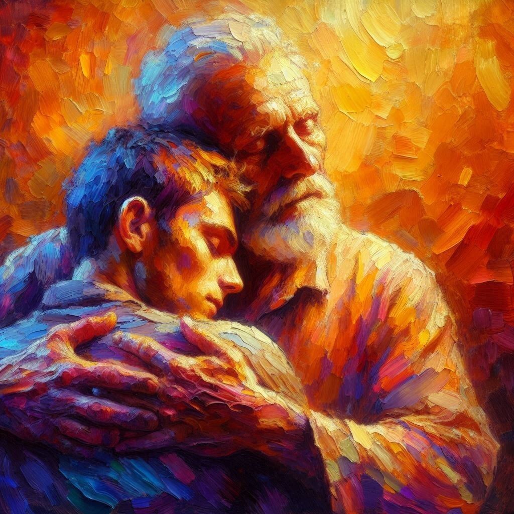 The Father’s Welcome
“And he arose and came to his father. But when he was still a great way off, his father saw him and had compassion, and ran and fell on his neck and kissed him.”
— Luke 15:20
The Father doesn’t wait with crossed arms. He runs.
In Luke’s story, the son rehearses a speech—but the Father interrupts with embrace.
Sonship is not fragile. It is held by the Father’s welcome.
If you’ve been rehearsing your reasons, let grace stop the script. You are not returning to a test—you are coming home.
“The father’s heart is the home of the soul.” — Henri Nouwen
Let the welcome reach you today.
#christianreflection #thefatherswelcome #theprodigalson #luke15.20 #graceofgod #christianart #bibleverseart #scriptureart