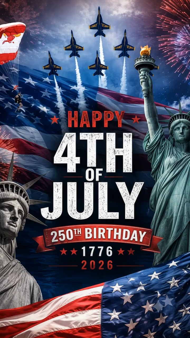 Today, we proudly celebrate 250 years of the United States of America—a remarkable milestone honoring the courage, sacrifice, and enduring spirit that have shaped our nation's history.
As we gather with family and friends to enjoy cookouts, parades, fireworks, and time together, let's also take a moment to remember those who have fought and continue to serve to protect the freedoms we enjoy every day.
From our family to yours, we wish you a safe, fun, and memorable Independence Day. May your day be filled with laughter, gratitude, and plenty of red, white, and blue as we celebrate America's 250th Birthday! 🇺🇸🎆
Happy Independence Day, and God Bless America!
#Happy4thOfJuly #IndependenceDay #America250 #USA250 #StarsAndStripes #LandOfTheFree #HomeOfTheBrave #GodBlessAmerica #CelebrateFreedom #FourthOfJuly