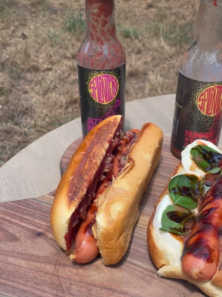 Our yearly hot dog showcase:
1- Avocado, Cowboy Caviar and JavoGruvé
2-Mozzarella, basil, balsamic glaze, and Hummin’ & Strummin’
3- Bacon-wrapped dog, teriyaki sauce, green onions, toasted sesame seeds and Lu’Au Pohaku
4- Goat Cheese, grilled onions, thyme and Dirty Blues
5- peanut butter, raspberry preserves, chopped bacon and JazzBerry
All hot dogs were @sahlens
Our small staff of four had different rankings! But the Lu’Au Dog got the top ranking from three of us.
Which one are you attacking first?
#hotdog #fourthofjulyweekend🇺🇸 #america #summervibes☀️ #hotsauce