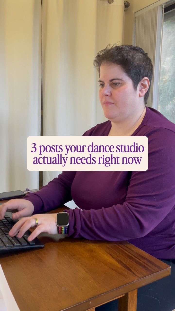 Your studio has more to say than “meet the team.” I promise!!!
Here are 3 posts that actually build community, connection, and credibility online:
🔦 The Student Spotlight
Pick one student. Tell their story. Not their achievements… their journey.
The shy kid who found their confidence. The teenager who almost quit and didn’t. The adult beginner who walked in terrified and never looked back.
People connect with humans more then they connect with trophies!
🎬 The Behind the Scenes
What does it actually look like to run your studio?
The costume chaos, the last minute set changes, the teachers hyping each other up backstage. Show the messy, real, beautiful side of what you do.
That’s the content people are being nosy about!
🔊 The Polarising Opinion
Say something you actually believe about dance education that not everyone agrees with.
It doesn’t have to be controversial, bold, or in your face. It DOES need to be real. The studios with a point of view are the ones people remember!
Save this for the next time you’re staring at a blank screen 👆🏻
🏷️ dancestudio, danceeducator, dancemarketing, studiobusiness, dancestudioowner, dancecommunity, socialmediafordancestudios, dancebusiness, dancelife, studiolife, danceteacher, contentmarketing, smallbusinessmarketing, danceworld, danceindustry