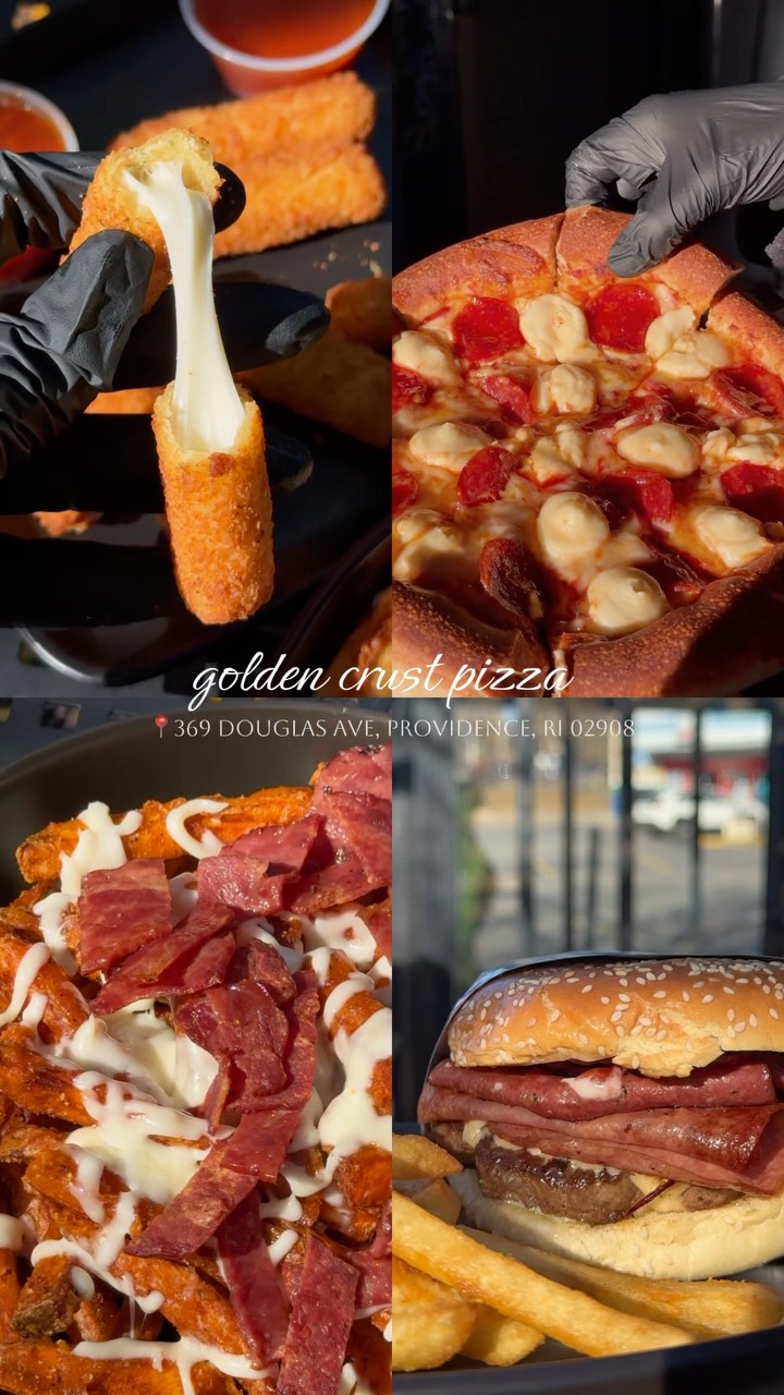 From golden mozzarella sticks to cheesy bacon-loaded sweet potato fries, juicy burgers, and fresh oven baked pizzas your next favorite meal is waiting at Golden Crust!☀️
You can order through DoorDash, Grubhub, and Uber Eats from Golden Crust Pizza and Golden Dessert🫶🏻