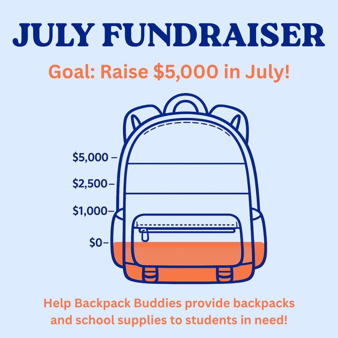 Backpack Buddies really needs monetary donations!! So we are kicking off a fundraiser for the remaining three weeks of July! Please help us reach our goal of $5,000 by August 1!
We are so grateful for the outpouring of support we’ve received this summer in the form of backpacks and school supplies, but monetary donations help us restock all the missing items immediately, purchase often-overlooked supplies, and pay our warehouse rent! This is really needed right now!
Please scan the QR codes and follow the links in bio to donate today! Thank you!