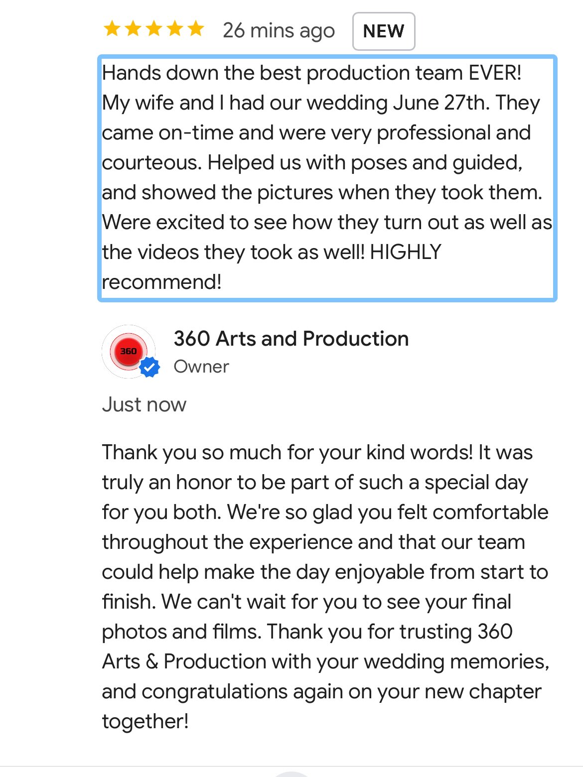 The reviews mean everything because they come from the people we serve. Thank you for keeping us at five stars.