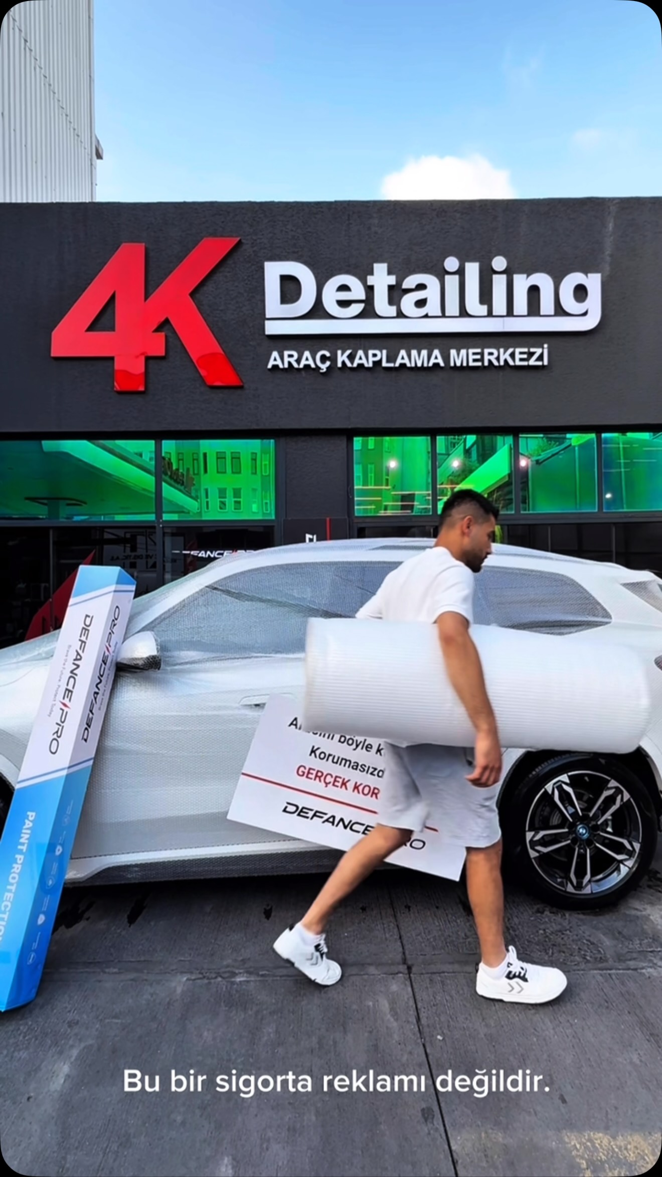 Aracını böyle koruyamazsın, patpatla da olmaz. Nazar boncuğu ile hiç olmaz 😅 #ppfkaplama #araçkaplama #togg #tesla