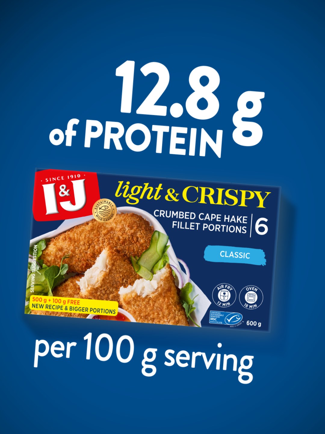 Crispy on the outside. Goodness on the inside. Made with 100% South African Cape Hake fillets, I&J L…