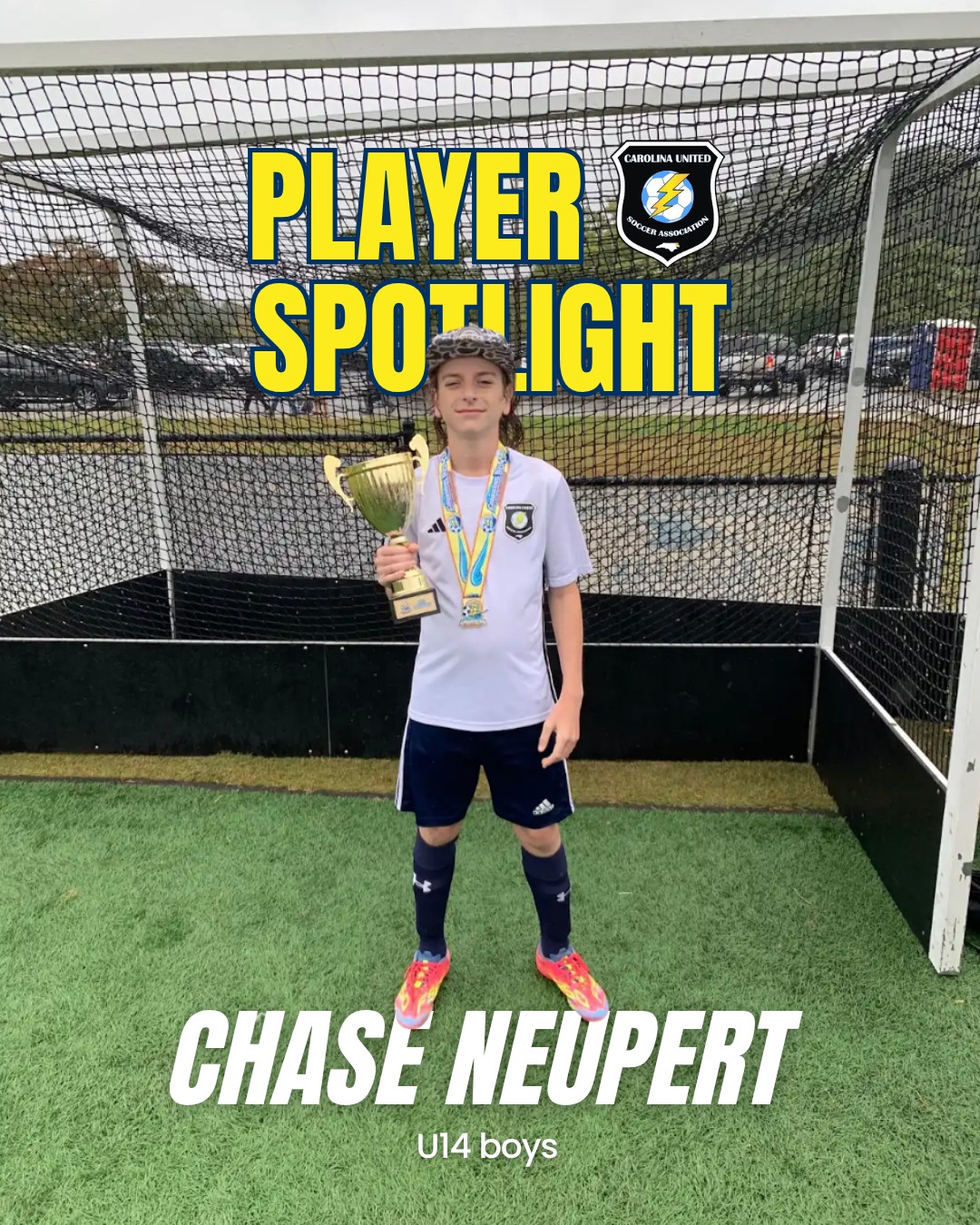 🌟 Player Spotlight: Chase Neupert 🌟
Chase is a starting defender for the U14 boys team, where he helped lead his squad to a strong 7–1 record last season. He also played up with the U15 boys team and contributed to their Columbus Day Invitational championship run.
Fun Fact: Off the field, Chase enjoys fishing, riding his dirt bike, and spending time with his best friend—his dog, Moose.
carolinaunitedsoccer.com
#CarolinaUnited #YouthSoccer #SoccerJourney #RecSoccer #Soccer