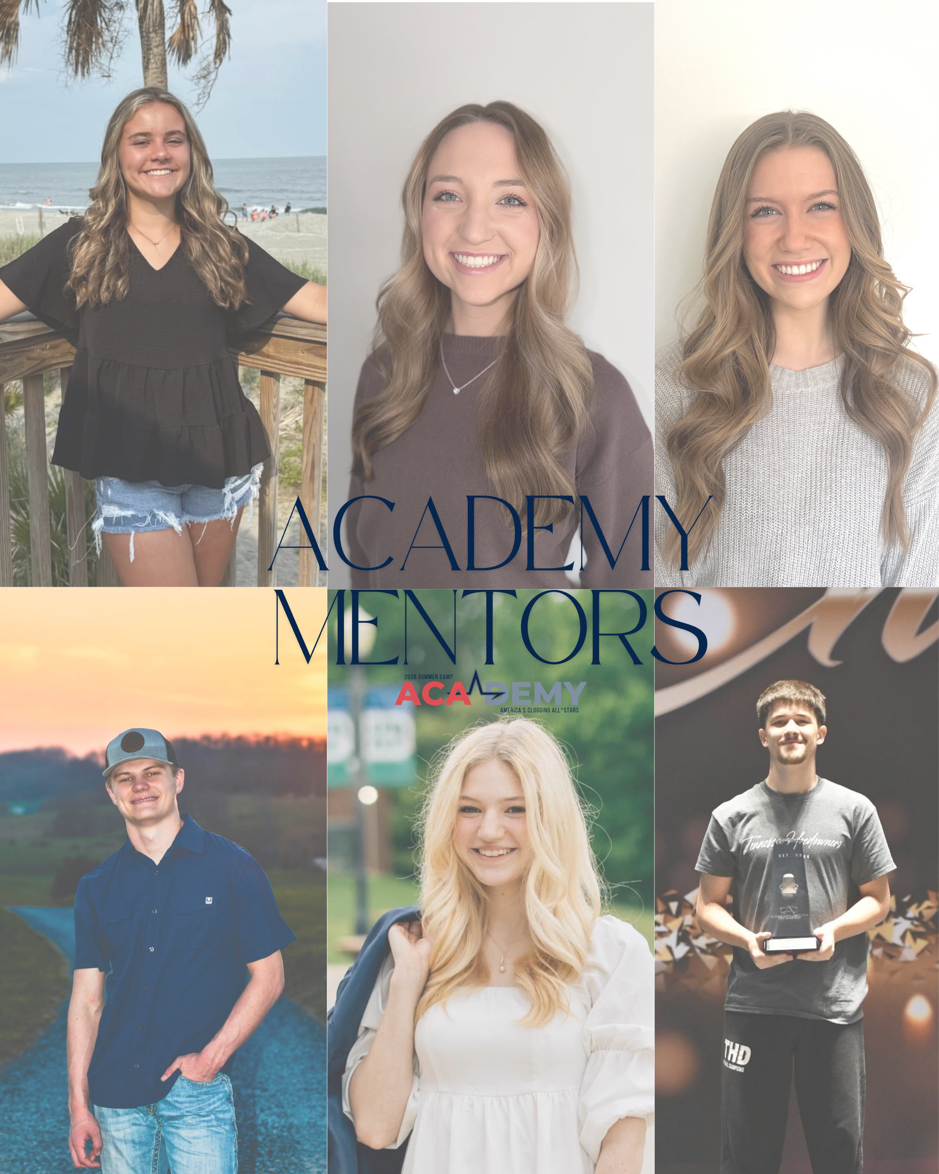 Introducing our ACAdemy MENTORS!!!!🌟🌟
•
It is an honor to share with you the group of mentors who will help lead our camp to great heights! We are lucky to have 6 incredible leaders to be a support to each and every camper this weekend.
Our mentors were hand selected for their detection and leadership in the clogging community and we know that they will help make our camp a success!
Please help us welcome:
•Emily Simpson - Tennessee Hoedowners
•Lindsay Strawderman - Wills Mountain Cloggers
•Austin Glass - Tennessee Hoedowners
•Rori Dominguez - JM Studios
•Kaitlyn Wilson - Wills Mountain Cloggers
•Trysten Cox - Tennessee Hoedowners