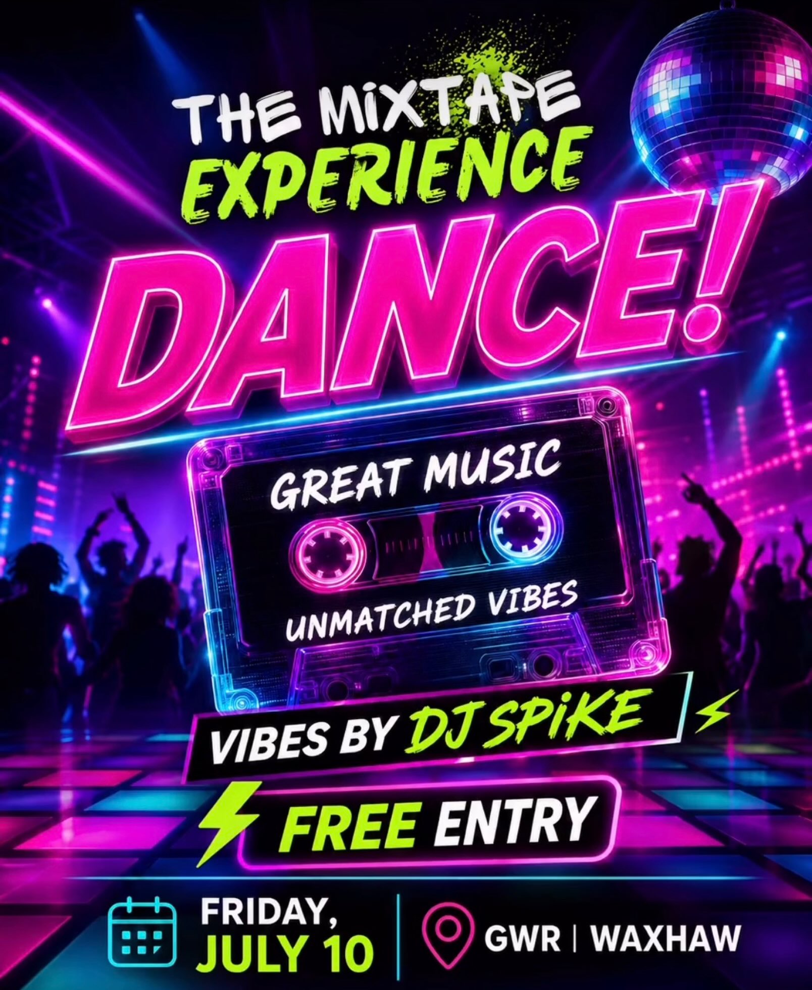 TONIGHT! Friday is finally here and we are ready to dance at GWR. Join us tonight at 8 pm for @mixtapeexperience and dance the night away!