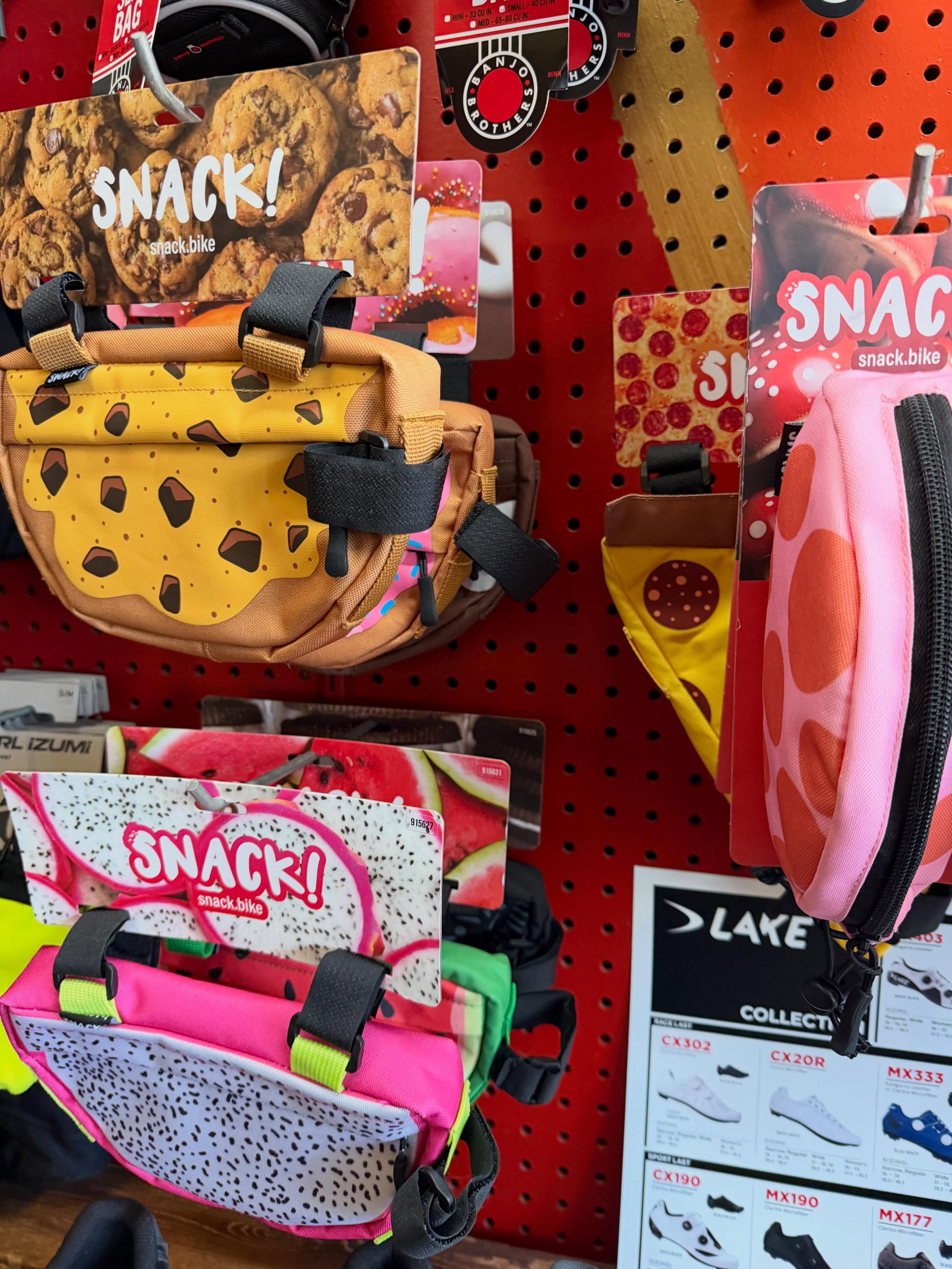 All the accessories you’ll ever need!! Come in and check out some of our new items before they’re gone!!
🍪🍉🍕🍩
-
-
-
-
-
#bikeshop #bikeshoplife #bikes #explore #explorepage
LOCK UP YA BIKE!!!
U-lock, cable, and chain locks to keep your bike safe this summer!
Shirts, Hats, and TIE DYE!!
Stay stylish in our Blazing Saddle Cycle merch!
Stay hydrated!☀️🕶️
New bottle holders are in stock now! Metallic and solid colors available
All different types and colors of grips!!
NEW PROTEIN BARS!!
Two new flavors: Peanut Butter Chocolate & Chocolate Brownie
HONKKKK!!
New fun horns and bells to let people know you’re coming!!
And how could you resist this face???? Come stop by!!