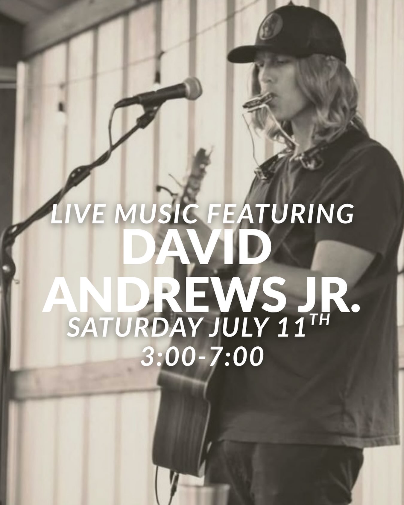 LIVE MUSIC SATURDAY featuring David Andrews Jr. 🎶
He will be performing at 3:00 until 7:00 & 5 Piggies will be serving food from 1:00-7:00! 🍻🍻