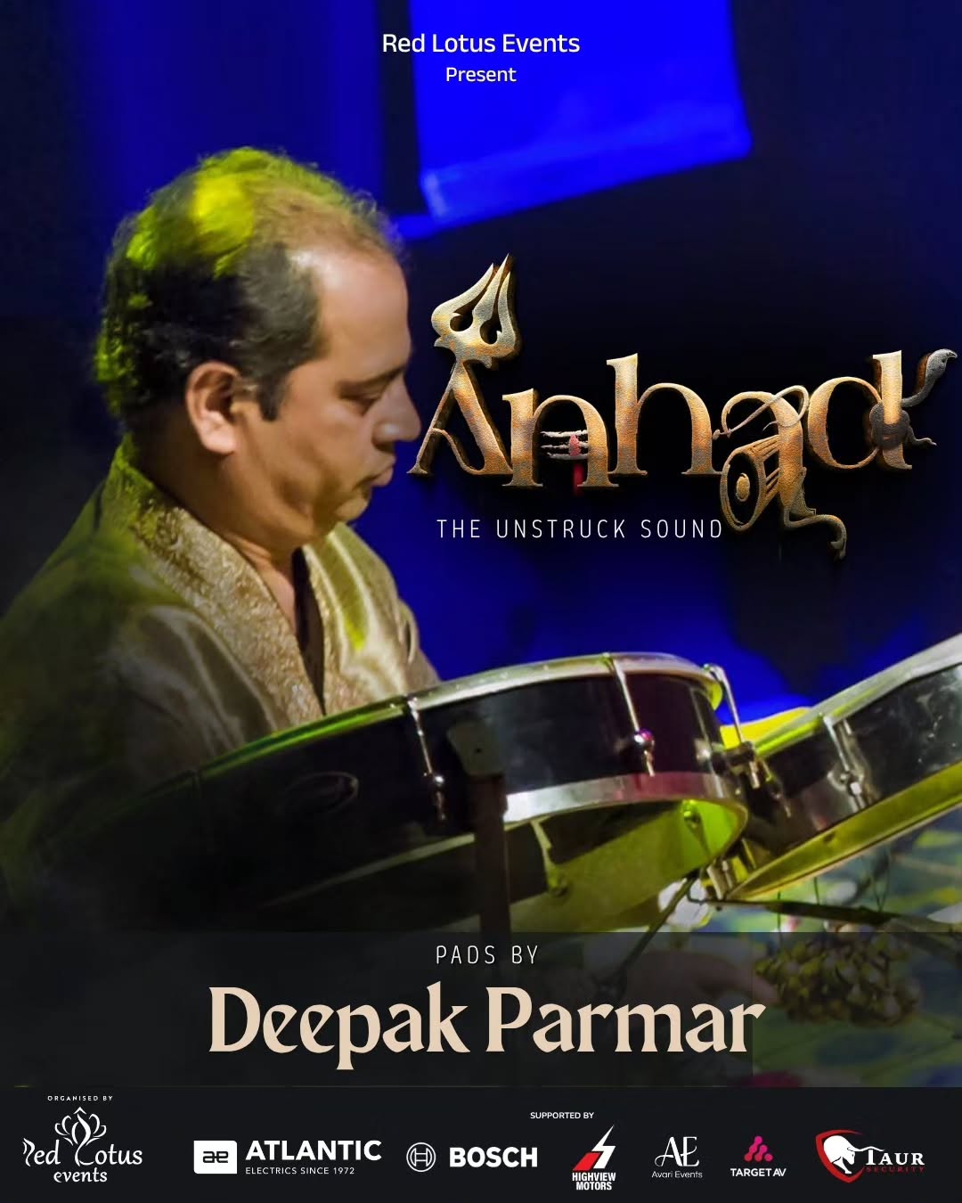 DEEPAK PARMAR, Creating the Soundscape
Joining us for Anhad – The Unstruck Sound is Deepak Parmar.
Deepak brings subtle textures and contemporary soundscapes that gently support the traditional sounds of bhajan without ever taking away from their essence.
His contribution helps shape an atmosphere where music, silence and devotion exist in harmony.
We look forward to sharing this offering with you.
Join us this Shravan for an evening of bhajans, meditation, movement and shared devotion.
🗓 Sunday 9 August 2026
📍 Sattavis Patidar Centre, Wembley, London
🎟 Tickets via the link in our bio
#Anhad #TheUnstruckSound #Shravan #Bhakti #Mahadev RedLotusEvents IndianMusic DevotionalMusic LondonEvents