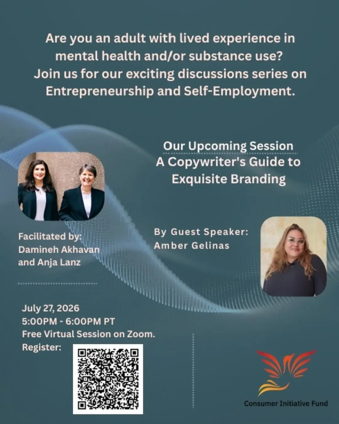 Are you an adult with lived experience in mental health or substance use? Launch your self-employment journey today.
Here is information about an online event exploring the world of entrepreneurship and self-employment in an accessible, judgment-free space for adults with lived experience of mental health and/or substance use challenges.
Come ready to get inspired, learn cool tips, and connect with like-minded folks—all from the comfort of your home!
https://us.list-manage.com/9c_sXapt9tE?e=4f6f293d80&c2id=0bbedaefd07e076e0fb792d45452d622
