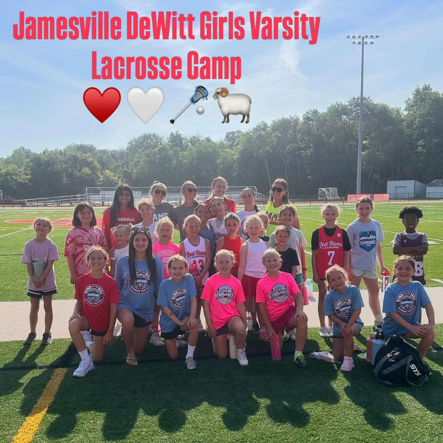 JD Girls Varsity Lacrosse Camp is underway this week! Varsity Coaches with some of our very own varsity players take on lots of littles from the community. The smiles tell it all- a lot of learning and fun! 🤩 🥍