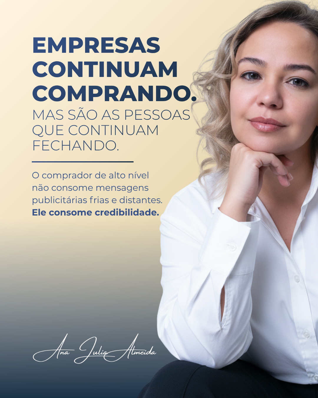 Todo mundo gosta de dizer que, no B2B, empresa compra de empresa.
Na prática, não é bem assim.
Empresas assinam contratos. Pessoas assumem os riscos.
Antes de aprovar um investimento, o decisor pesquisa quem está por trás da marca. Quer entender se existe repertório, consistência e alguém capaz de sustentar aquilo que a empresa promete. É nesse momento que a autoridade deixa de ser um detalhe de posicionamento e passa a ser um ativo estratégico.
Sua empresa pode ter um excelente produto, um bom comercial e uma operação impecável. Se quem representa essa marca não transmite confiança, a negociação começa em desvantagem.
É por isso que, na Engenharia do Marketing, eu não estruturo apenas marcas. Eu estruturo a autoridade das pessoas que sustentam essas marcas. Porque, no fim das contas, empresas continuam comprando. Mas são as pessoas que continuam fechando.
Se esse assunto tem provocado algumas perguntas por aí, talvez seja um bom momento para conversarmos.
#EngenhariaDoMarketing #MarketingB2B #LinkedIn #Posicionamento #Autoridade #Branding