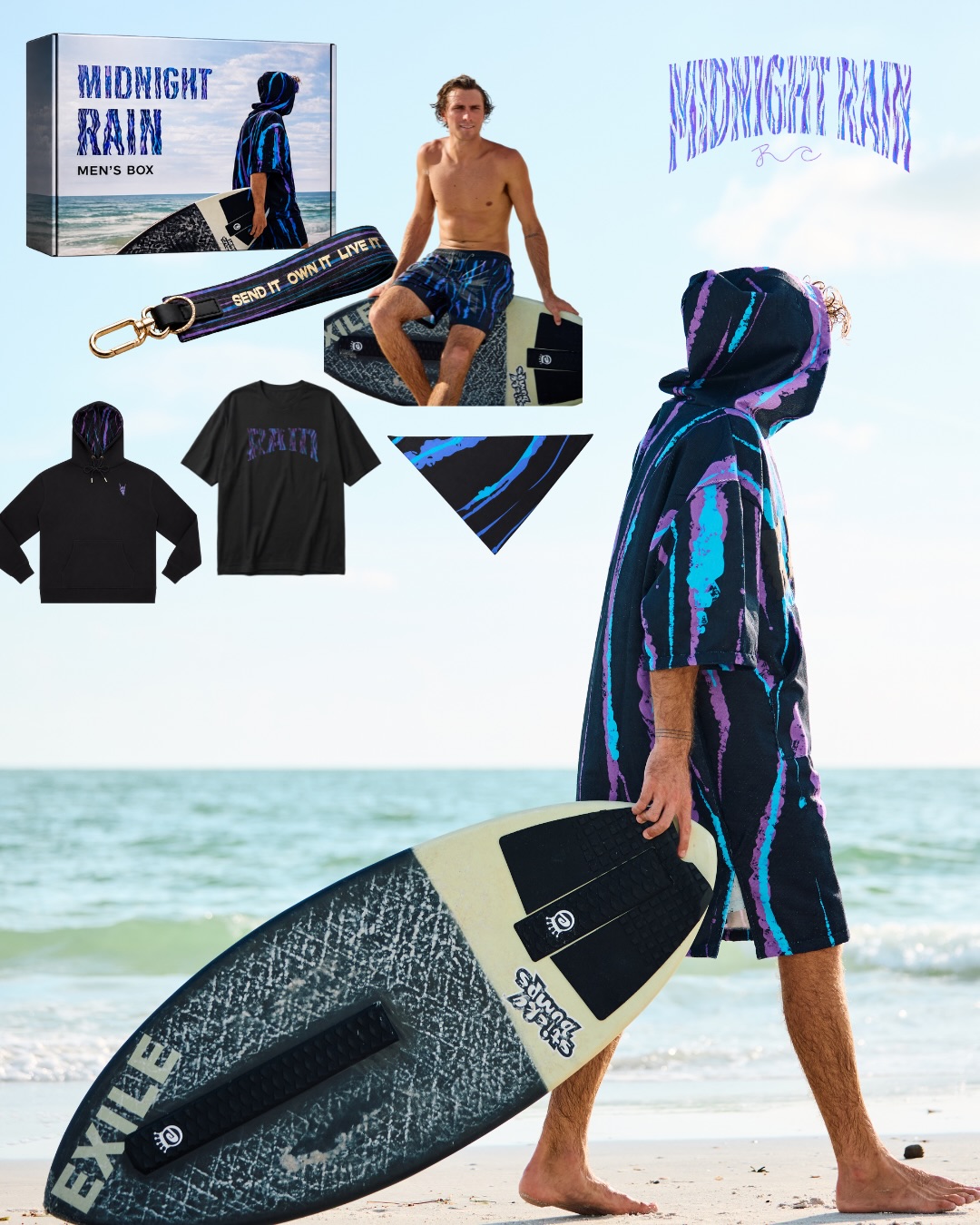 The complete Midnight Rain look in one box. Premium essentials, one unbeatable price. Save big when you grab the full collection together. ☔️
•
#clothingbrand #lifestyle #surflife #dopelife #beachlife