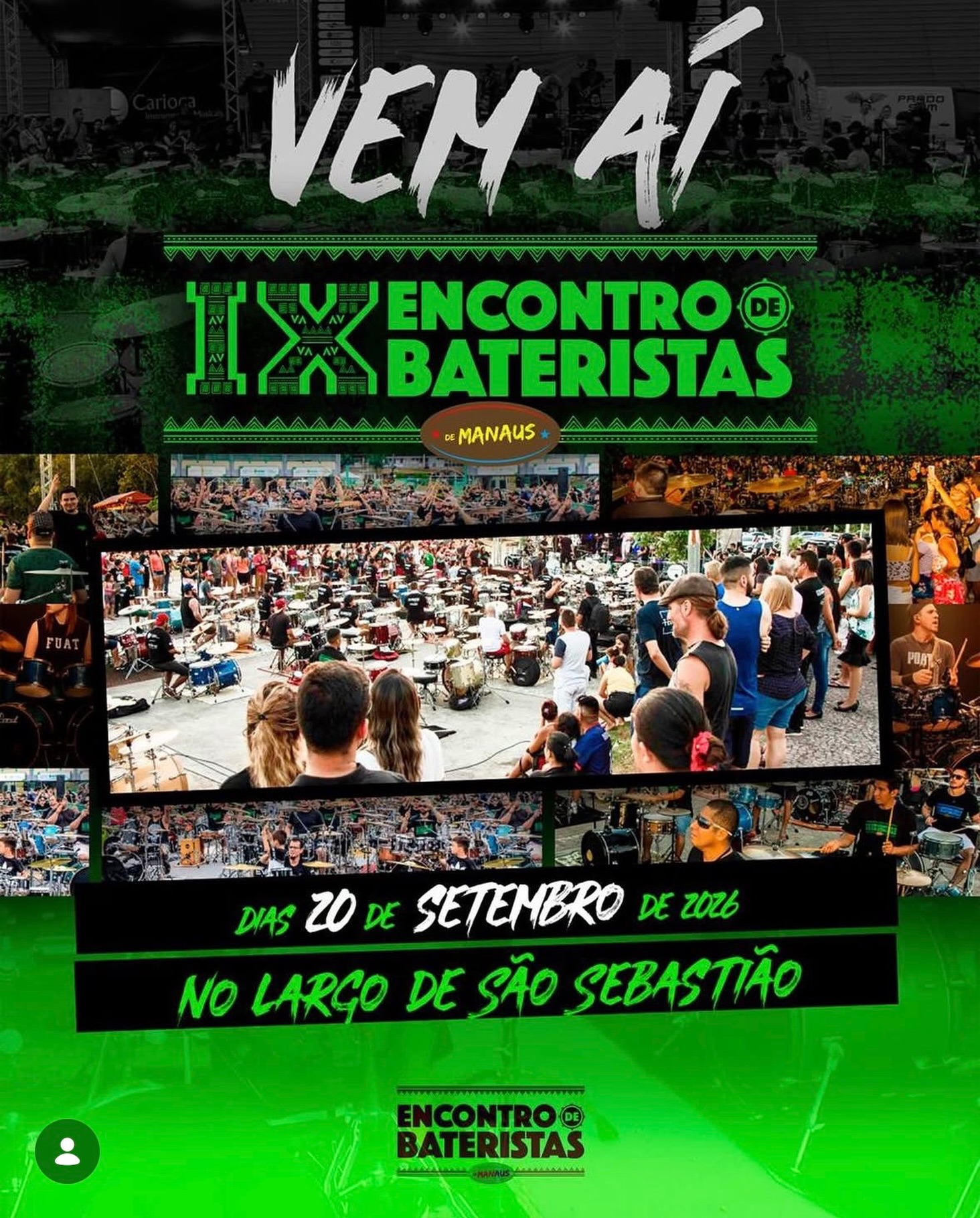 Mais um ano marcando presença nesse super evento que já é parte da cultura da nossa cidade. 🔥🔥
IX ENCONTRO DE BATERISTAS DE MANAUS 🥁
DIA 20 DE SETEMBRO, NO LARGO SÃO SEBASTIÃO, AO LADO DO TEATRO AMAZONAS!
Simbora turma, preparem suas baterias, compre o Kit, concorram aos prêmios, inclusive a uma Bateria Odery que estaremos sorteando nesse dia em parceria com a @oderydrumsbrazil
@encontrodebateristasdemanaus @oderydrumsbrazil