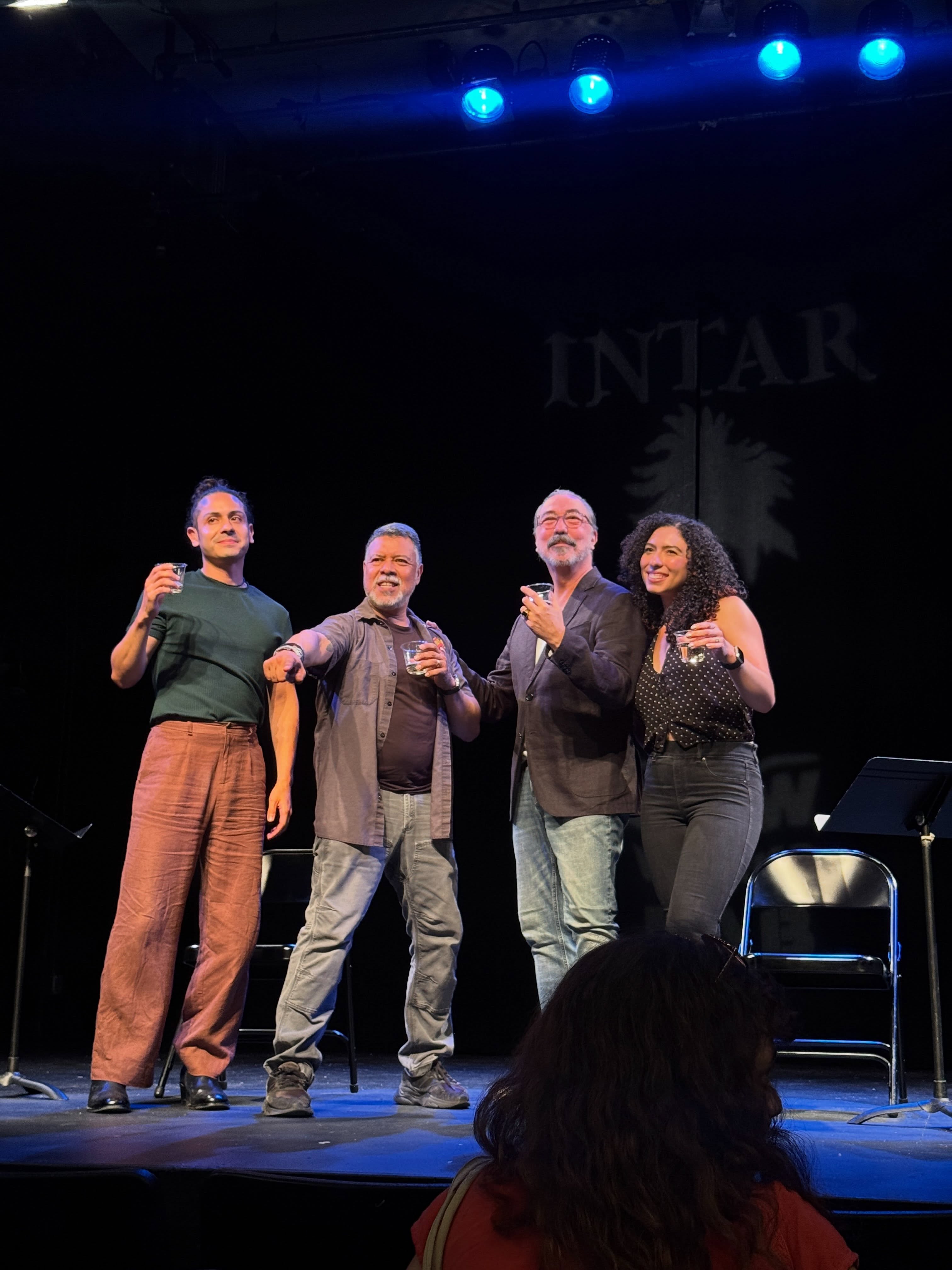 🤩 Last night’s Living Gallery opening was a hit—especially the powerful excerpt of Tigers by the one and only Dave Anzuelo.
Missed it? Today is your chance to catch two special staged readings:
✨ 1 PM: Tempt Me by Andrew Rincón
✨ 6 PM: Real Work by Julissa Contreras
And if you can’t make it today, join us tomorrow at 1 PM for Fish Tank by Migdalia Cruz.
Plus we will be raffling off tickets to The Potluck and other INTAR merch! See you at the Living Gallery!
