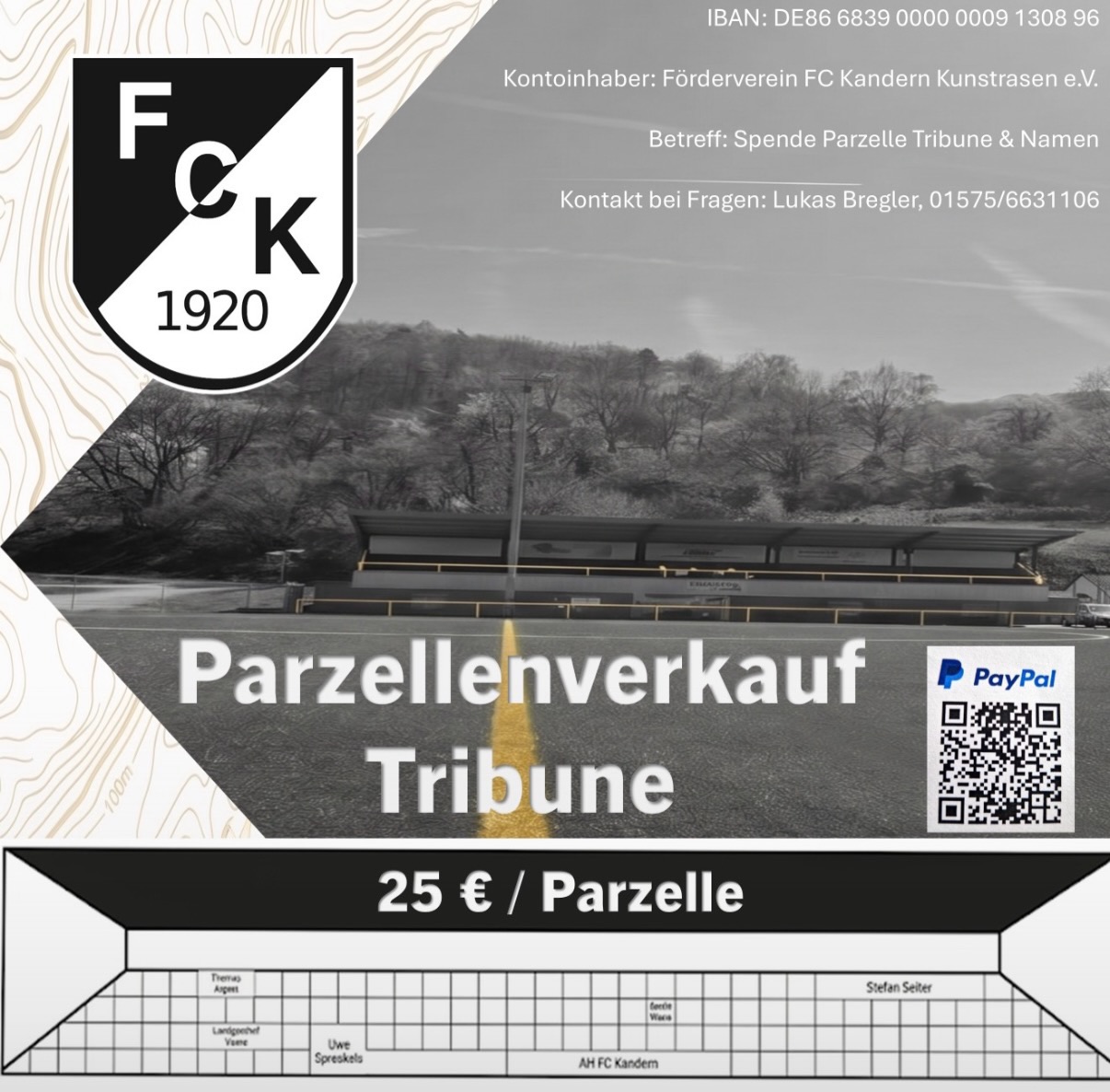 Verewigt euch auf unsere legendären Tribünen im Helmuth-Seiter-Stadion 👆🏼
Sichert euch euren Platz!
Jetzt auch ganz bequem per Paypal 👍🏼
#fck #fckandern #sponsoren