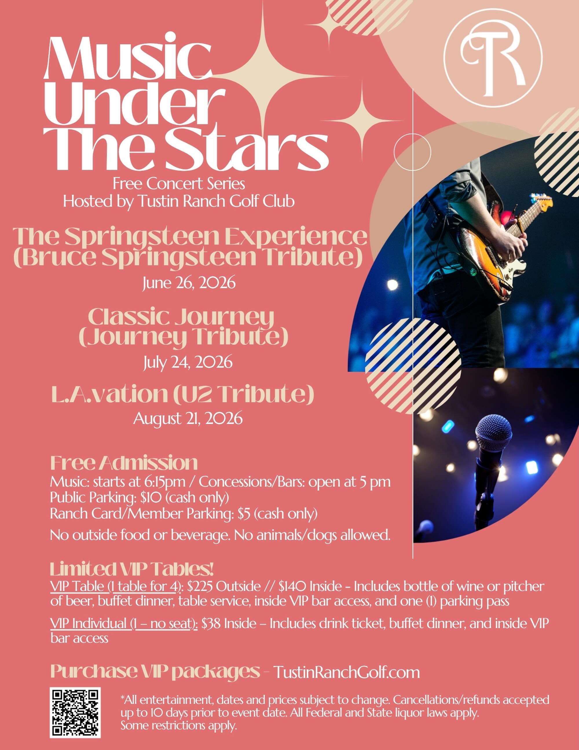 Join us on August 21, 2026 for the ‘Music Under The Stars’ Concert Series at the Tustin Ranch Golf Club in Tustin, CA. The show is FREE, and starts at 6:15pm.
Go to www.tustinranchgolf.com for more info, and we hope to see many of you there!
-
#u2 #u2tribute #u2tributeband #u2lavation #tustinranchgolfclub