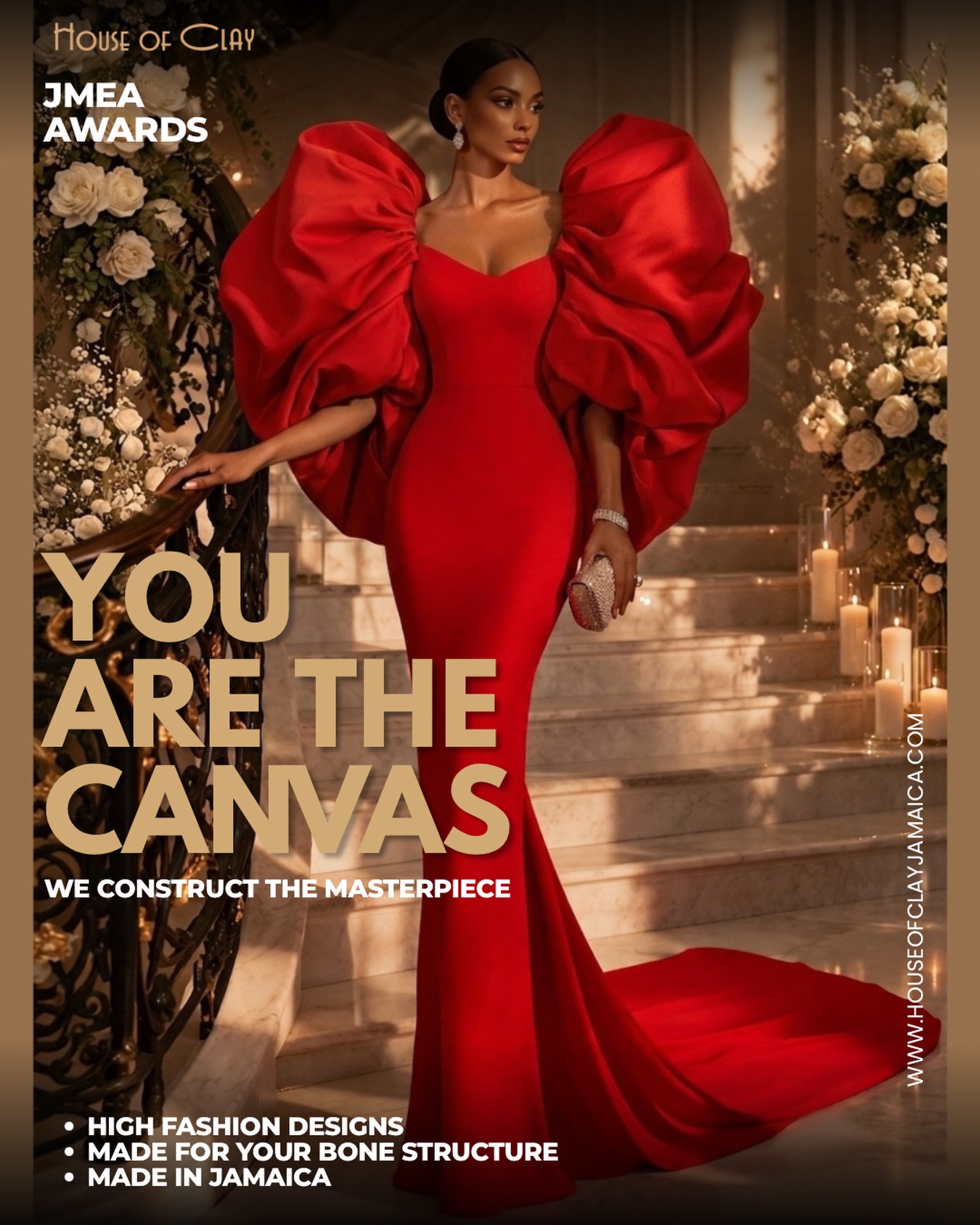 OWN THE ROOM BEFORE YOU SAY A WORD.
High-fashion statements aren’t born on a hanger. They are engineered to honor your presence.
For JMEA 2026, House of Clay is offering 3 exclusive custom commissions for individuals ready to redefine red-carpet power dressing.
We don’t do standard fits—every line is constructed from scratch around your specific bone structure and proportions.
Secure your slot today for a private Bespoke Design Consultation. Together, we will draft your concept, select your textiles, and build a masterpiece that demands attention.
📆 Strict limit of 3 commissions.
💻 Book your design consultation at www.houseofclayjamaica.com/awards
#jmeaawards #jmeaawards2026