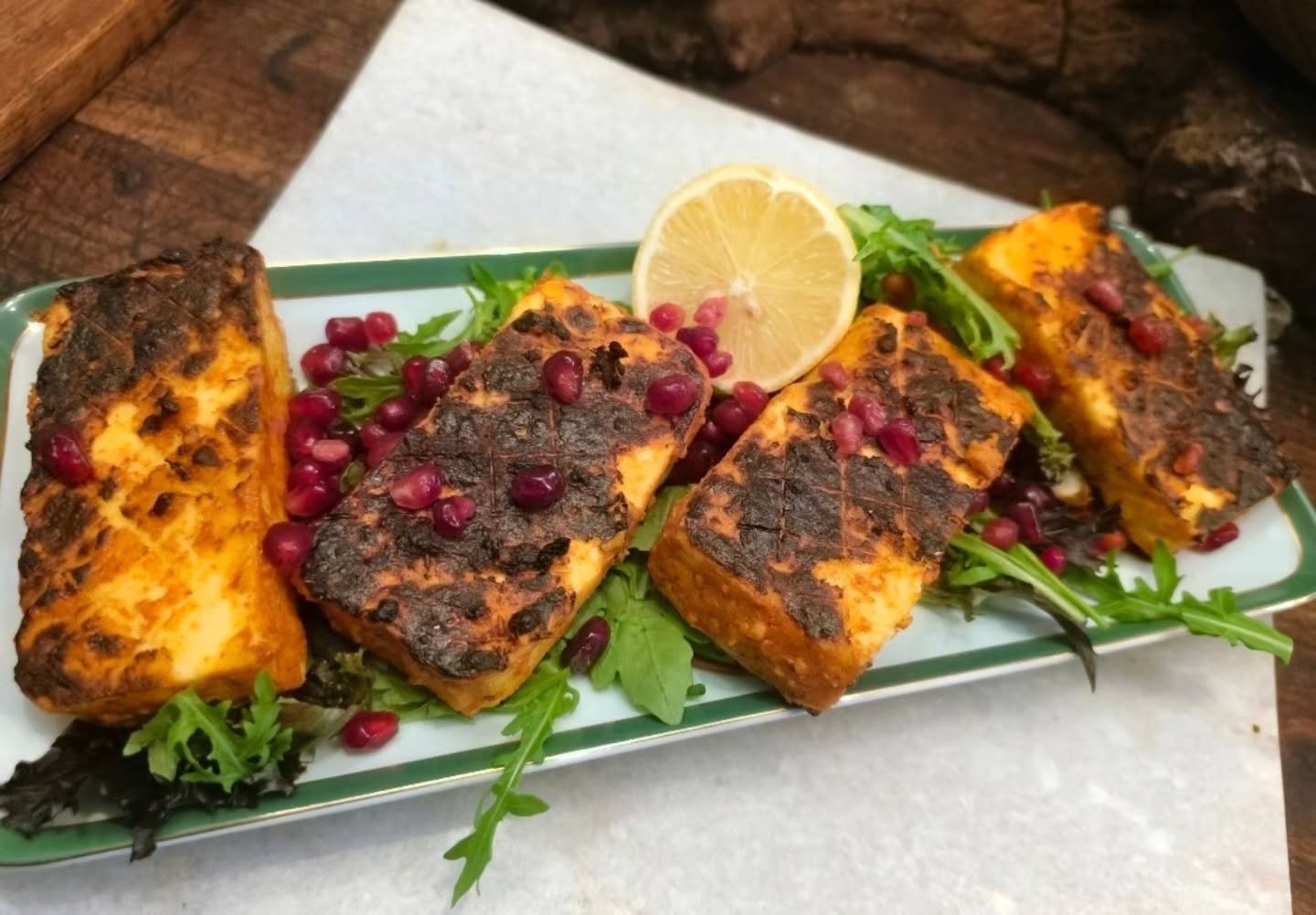 Charred Spiced Yoghurt Paneer, flavoured with garlic, ginger, paprika, fenugreek & lemon 🩷
#bbq #vegetarian #summereats