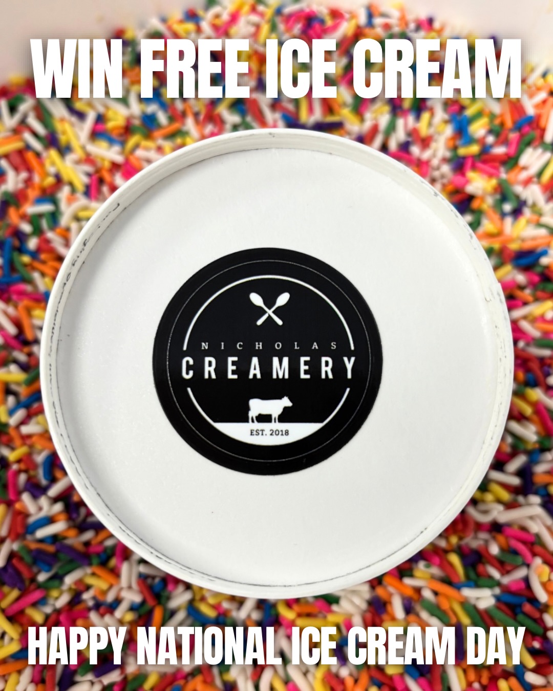 NATIONAL ICE CREAM DAY = FREE SCOOPS, BABY! 🍦🎉 TODAY ONLY, order a LARGE at any Nicholas Creamery location… If your cup has the Nicholas Creamery logo sticker on the bottom, your ice cream is 100% FREE.
1) Order a Large
2) Check the bottom of the cup
3) If you see a Nicholas Creamery logo sticker- your cup is FREE!
There’s 10 sticker cups in each location. Yes, really. Yes, every store. Yes, you better run.
Open 11am-10pm!
🍦Wall: 2435 Route 34
🍦Middletown: 1500 Route 35
🍦Fair Haven: 560 River Rd
🍦Atlantic Highlands: 84 First Ave
🍦Tinton Falls: 1201 Sycamore Ave
🍦Long Branch: 444 Ocean Ave
🍦North Brunswick: 224 Grand Ave
#nicholascreamery #nationalicecreamday #freeicecream #homemadeicecream