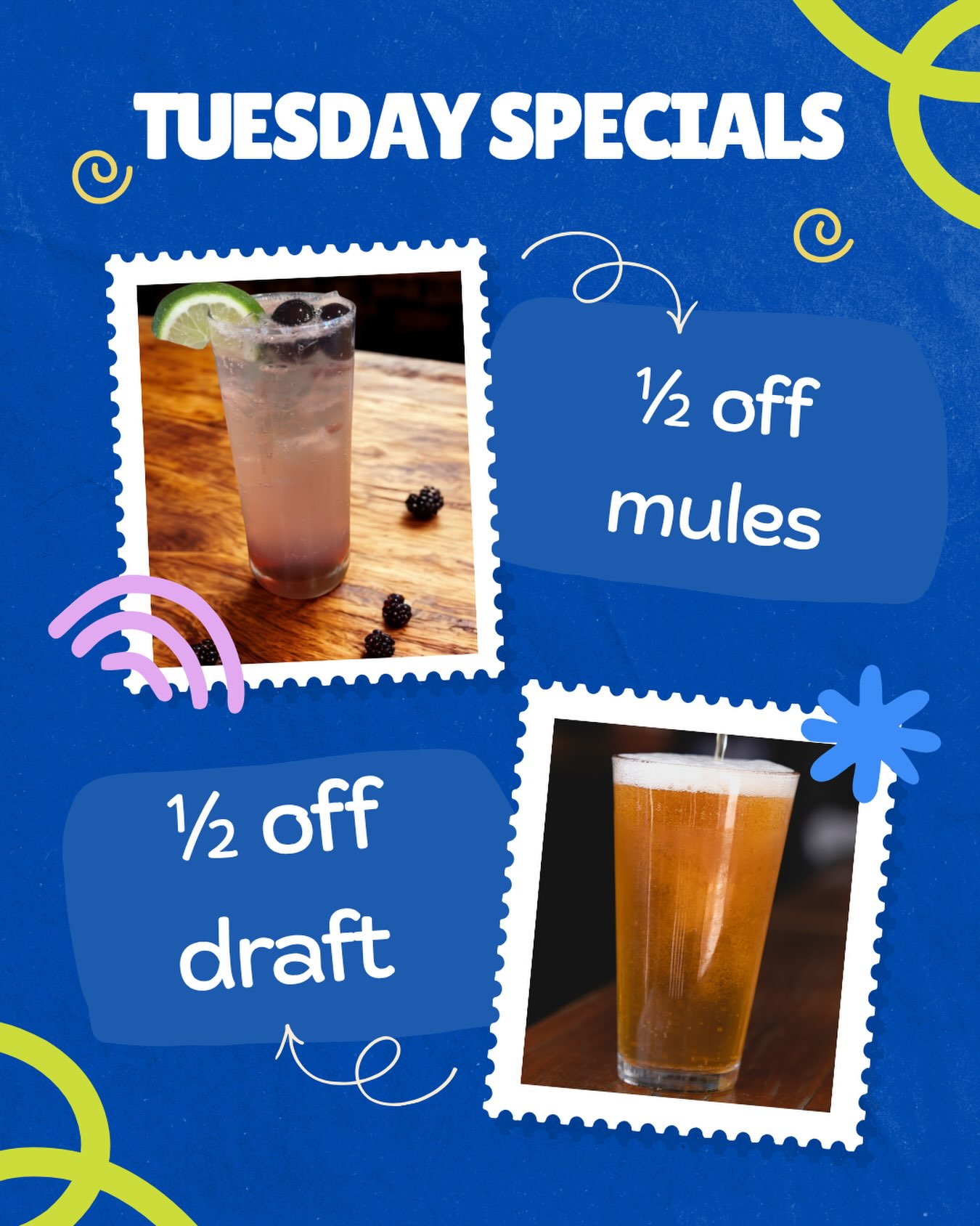 Bike night! Come out for some tasty mules and drafts!