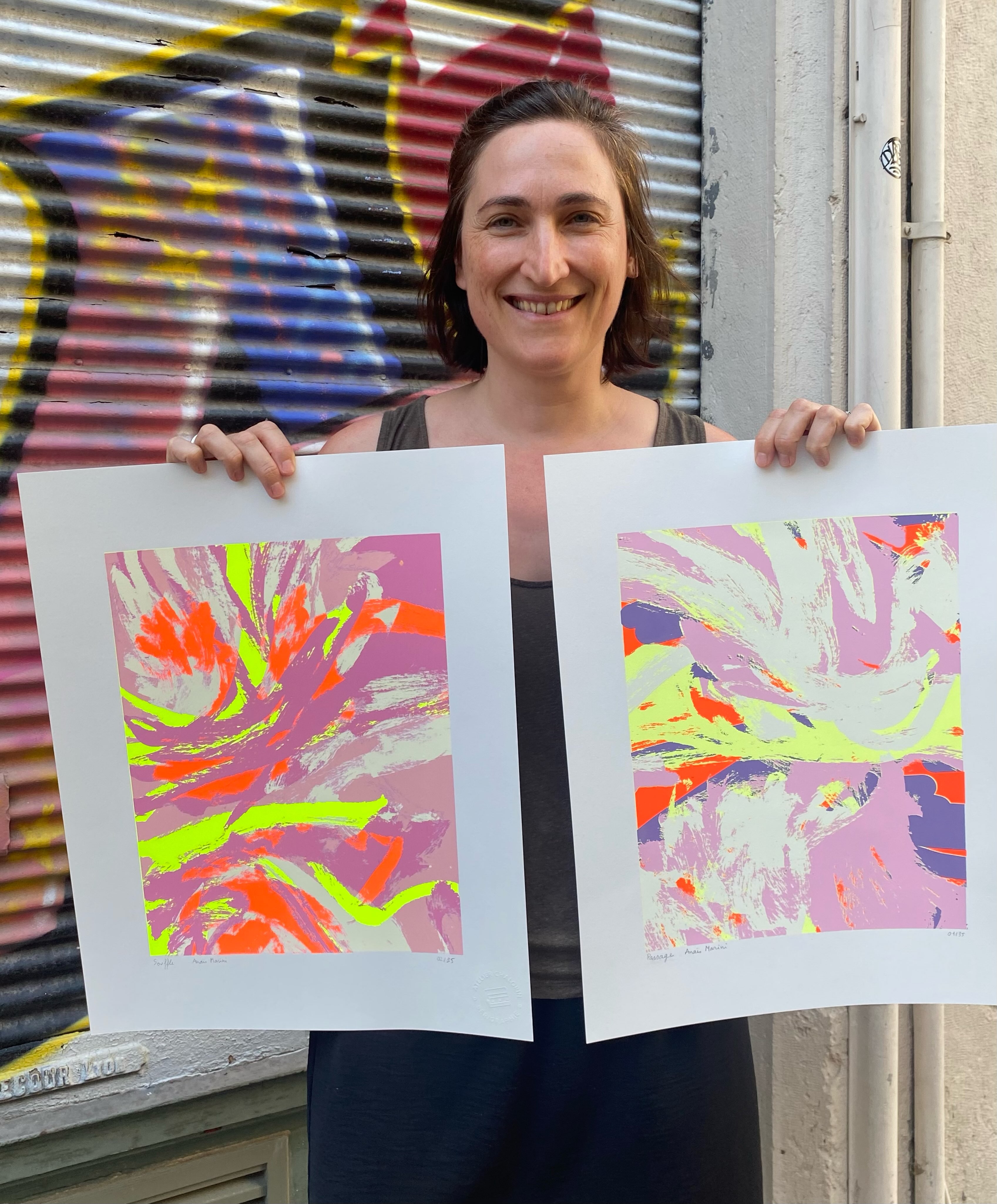 « Souffle » et « Passage », sérigraphies de Anaïs Marini (@_anais_dessine ). Tirées à 35 exemplaires au format 40* 50 sur Arena Rough natural 300g.