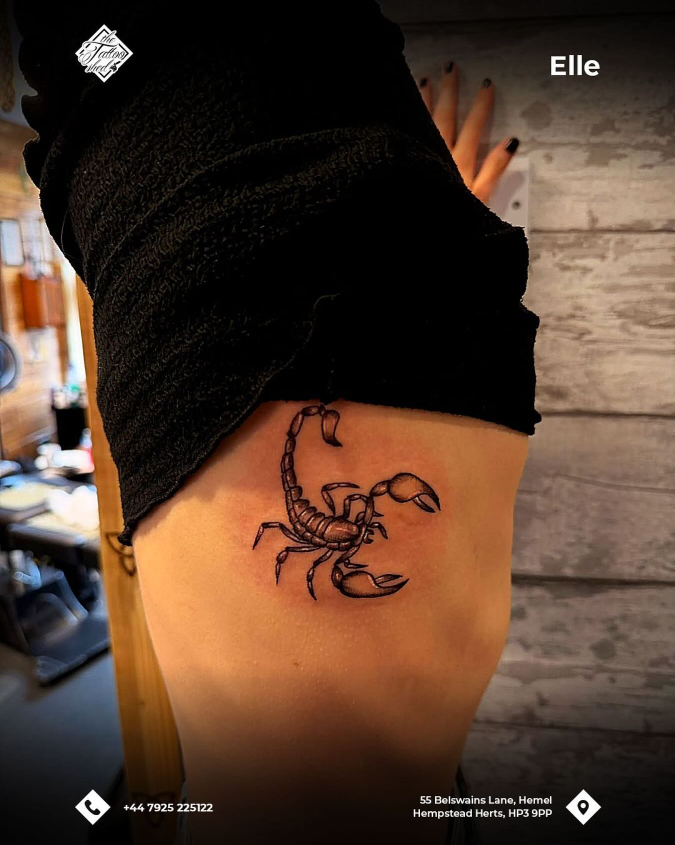 Scorpion tattoo by Elle @ellz.tattz
Booked in at The Tattoo Shed, 55 Belswains Lane, Hemel Hempstead. Call +44 7925 225122 to book your next piece.
#TheTattooShed #ScorpionTattoo #HemelHempstead #FineLineTattoo #FreshInk