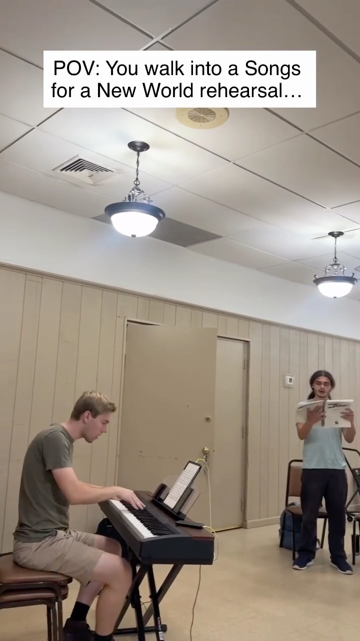 There’s something special about hearing the cast on their feet as the music starts coming together. 🎭 Every rehearsal brings us one step closer to sharing Songs for a New World with all of you. We can’t wait for you to experience it!
#CommunityTheater #SongsForANewWorld #TheaterLife #BehindTheScenes #MusicalTheatre