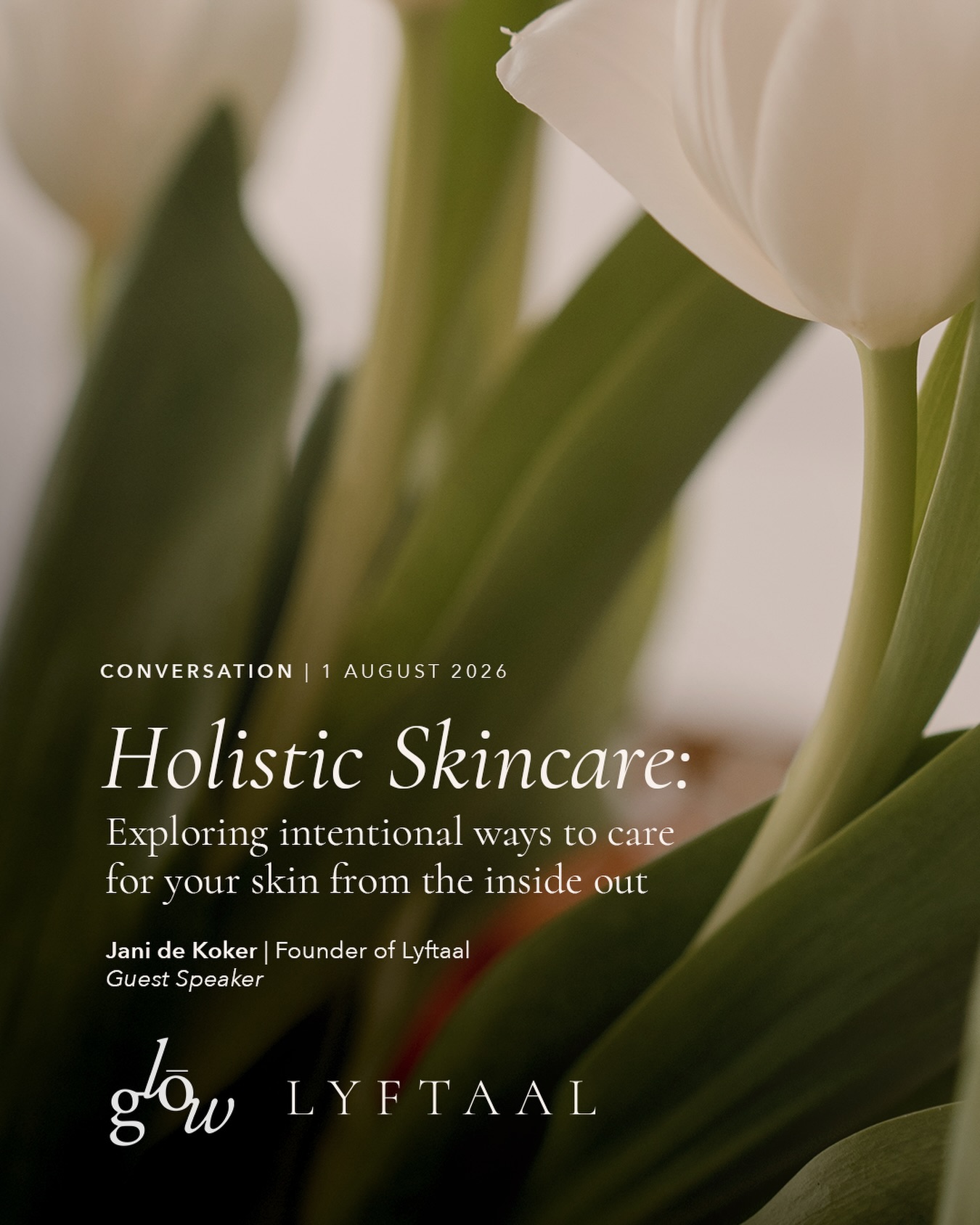 Wellness is even more meaningful when it’s shared 🤍
We’re so looking forward to joining the wonderful women of Glõw Gathering on 1 August for a morning dedicated to slowing down, reconnecting and embracing wellness in its most meaningful form.
Our founder, Jani de Koker, will be joining as a guest speaker to explore holistic skincare – cutting through the noise to share simple, intentional ways to care for your skin from the inside out.
Together, we’ll enjoy nourishing conversations, homemade functional drinks, delicious snacks and the kind of connection that reminds us wellness is never just about what we put on our skin – it’s about how we care for ourselves, and each other.
We can’t wait to share this special morning with the Glõw Gathering community ✨
#Lyftaal #GlowGathering #HolisticSkincare #WomensWellness #WellnessCommunity