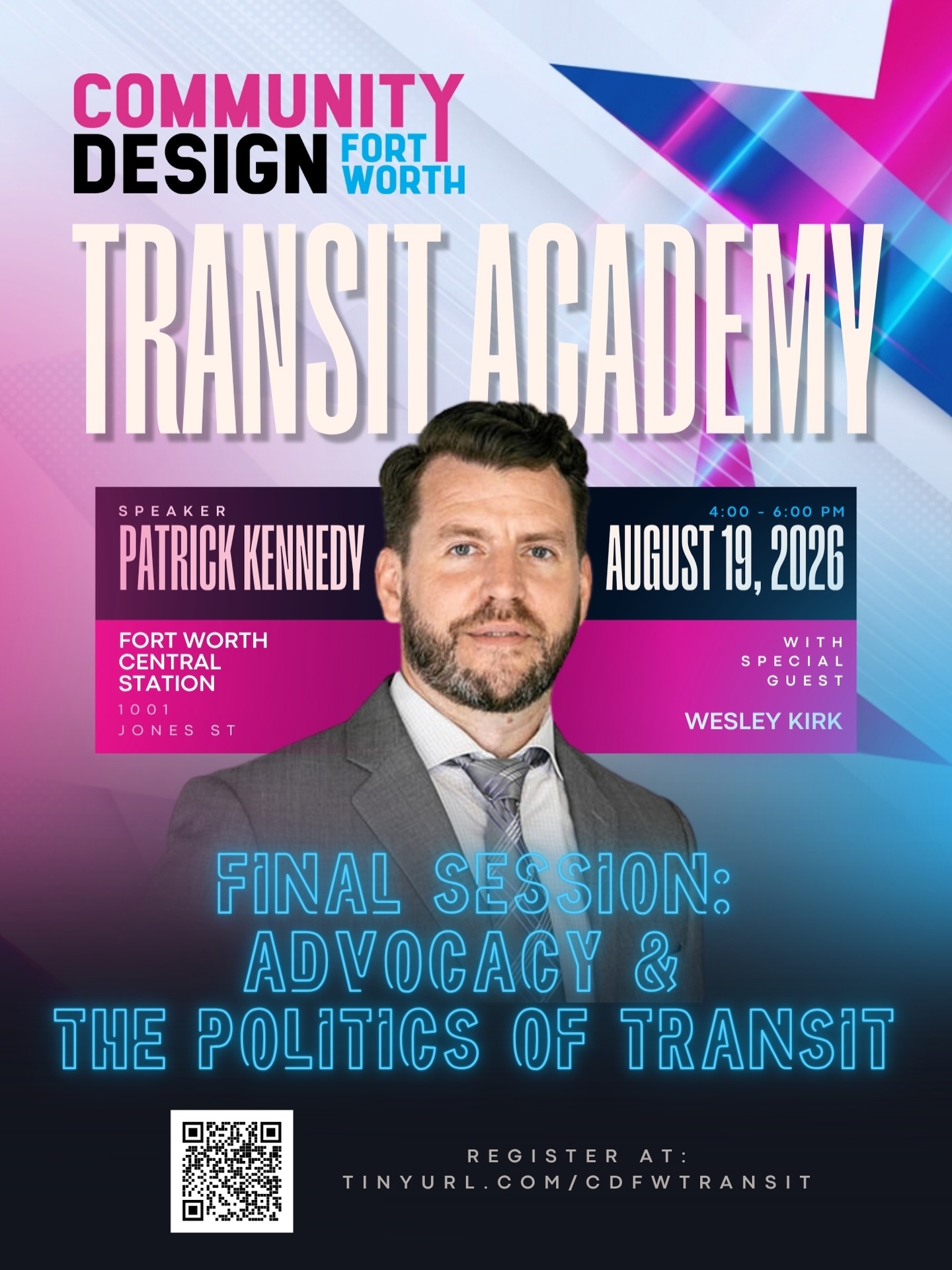 Join us for our final session of the CDFW Transit Academy. We’re going to tie everything we’ve learned up with a session on Advocacy and The Politics of Transit. Register for FREE at http://tinyurl.com/cdfwtransit