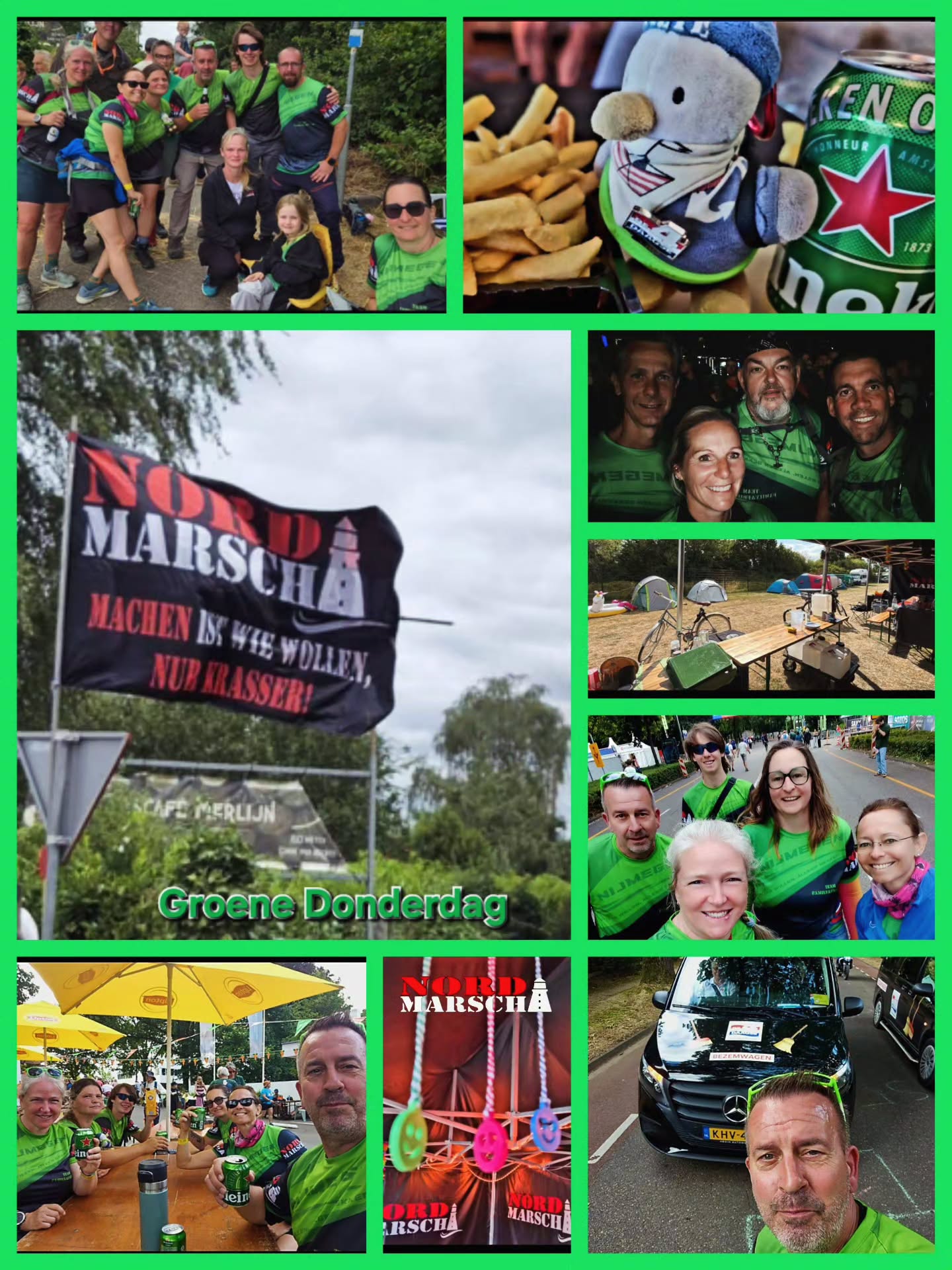 Gestern Tag 💚3/4💚 abgeschlossen, ohne Ausfälle,
klar mit Blessuren, aber nun sind wir von der "Nord-Marsch-4daagse-Wandercrew-2026" auch nicht mehr zu stoppen! 🐎🏁
Eine große Überraschung 🫢 & Motivation 🙂 auf der Strecke, Heidi (Micha) von unserer Essen-Crew mit Familie kam zu Besuch, normalerweise selber mit uns auf der Strecke in Nijmegen, dieses Jahr, aber leider nicht und da Coco & Ihn sicher ein wenig die Sehnsucht nach dem einmaligen Nijmegen-Feeling 🥳 und uns trieb, zack ins Auto 🚗 und los geht's Essen ➡️ Nijmegen.
Das hat uns alle riesig gefreut! 😃
Wir sind aktuell auf unseren letzten Kilometern von
🧡4/4🧡 - auf dem Weg zur 💐🎉Via Gladiola🎉💐 - besonders schön, auch Alex 🧚🏼♀️ von unserem Background-Team ist mit auf der Strecke🚶🏼♀️und erlebt das Finale mit, mehr als verdient, Ihr 🧚🏼♀️🧞♂️🧚🏼♀️ wart so toll die Woche für uns Läufer da! 😘
Ach ja, den Besenwagen 🧹🚕 haben wir wieder geschafft, man muß eben Ziele haben! 😉
Soweit von uns 18 Nord-Marschern & leider so gut wie gar nicht getroffen, Jascha, der 2027 hoffentlich wieder in unserer Mitte ist! ❤️
Wir berichten, kann etwas dauern heute...🥳🏁🏅
#überraschung #youneverwalkalone #4daagse
#nijmegen #walkoftheworld