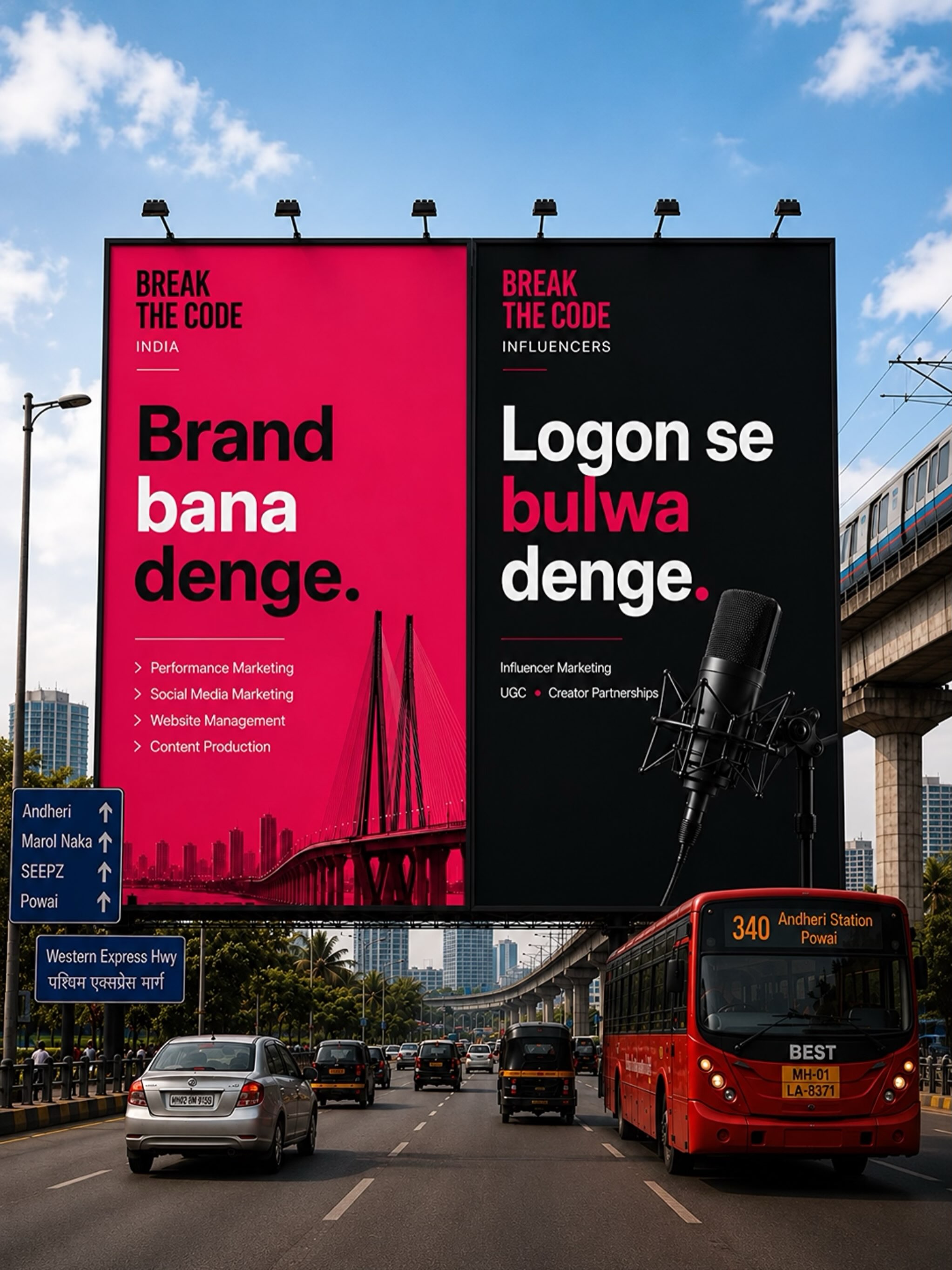 Some agencies run ads.
Some manage influencers.
We do both. Together.
Break The Code India
Brand bana denge.
Break The Code Influencers
Logon se bulwa denge.
Because today’s brands don’t grow with just reach.
They grow when strategy, content, creators, and performance work as one.
From Social Media Marketing, Performance Marketing, Website Management & Content Production to Influencer Marketing and UGC, we’ve built an ecosystem designed to help brands scale.
Ready to break the code?
DM us.
#BreakTheCode #MarketingAgency #InfluencerMarketing #SocialMediaMarketing #PerformanceMarketing ContentProduction WebsiteDevelopment UGC Creators Mumbai BrandBuilding DigitalMarketing GrowthMarketing