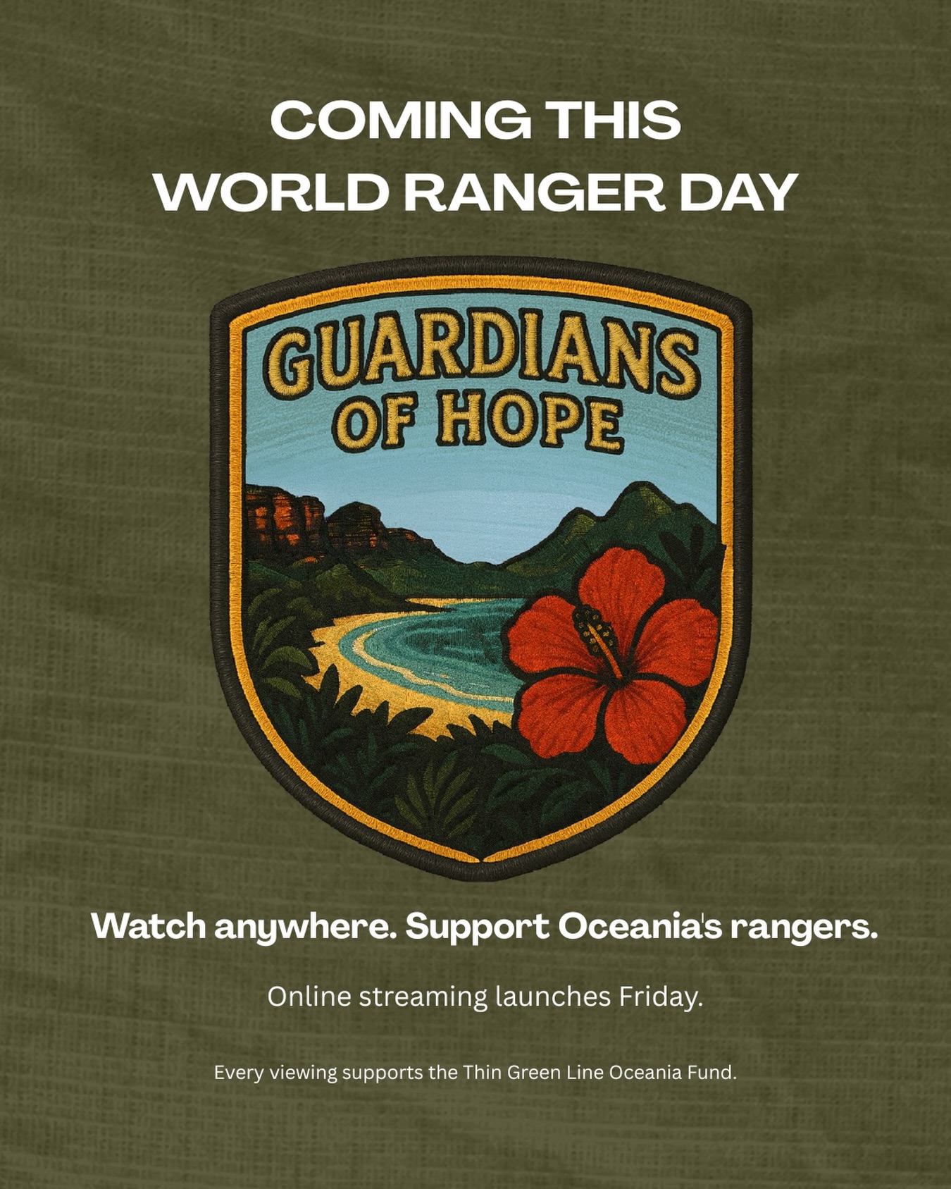 🎬 Something exciting is coming.
A year ago, Guardians of Hope premiered to audiences around Australia, sharing the stories of rangers from across Oceania.
This World Ranger Day (31 July), the next chapter begins.
For the first time, the film will be available to watch online from anywhere in the world.
Even better, every viewing will directly support The Thin Green Line Oceania Fund, helping strengthen and support rangers across our region.
I’ll be sharing more over the coming week.
Because this has never just been about making a film.
It’s about protecting hope.
#GuardiansOfHope #WorldRangerDay #ThinGreenLine #Oceania #Rangers