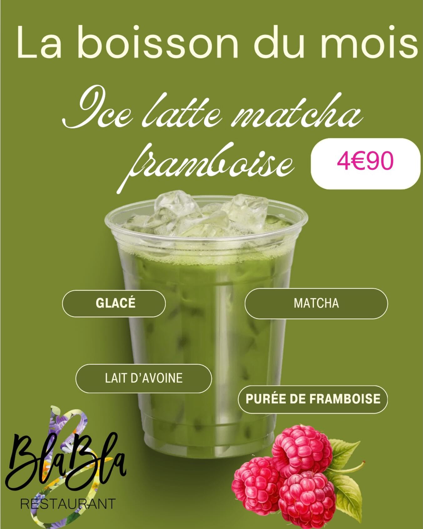 Boisson du mois 🧋🍃
#lattematcha🍵🍵 #framboise