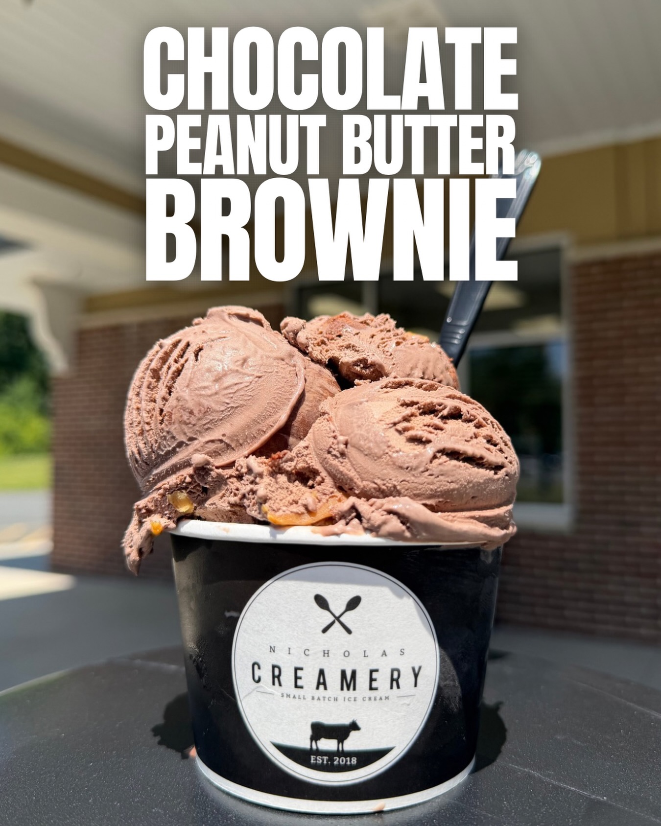 Made from scratch ice cream that’s chocolatey, peanut buttery, and fudgy… do we have your attention? 🍫🥜 We sure hope so… because Chocolate Peanut Butter Brownie is here!
Our HOMEMADE Valrhona dark chocolate ice cream with peanut butter and crushed brownies. If chocolate is your love language, this is gonna be your soulmate. 🥰
Spoons up in Atlantic Highlands, Long Branch, Tinton Falls, Fair Haven, Middletown, Wall, and North Brunswick. Open 11am-10pm every day!
#nicholascreamery #chocolatepeanutbutter #valrhonachocolate