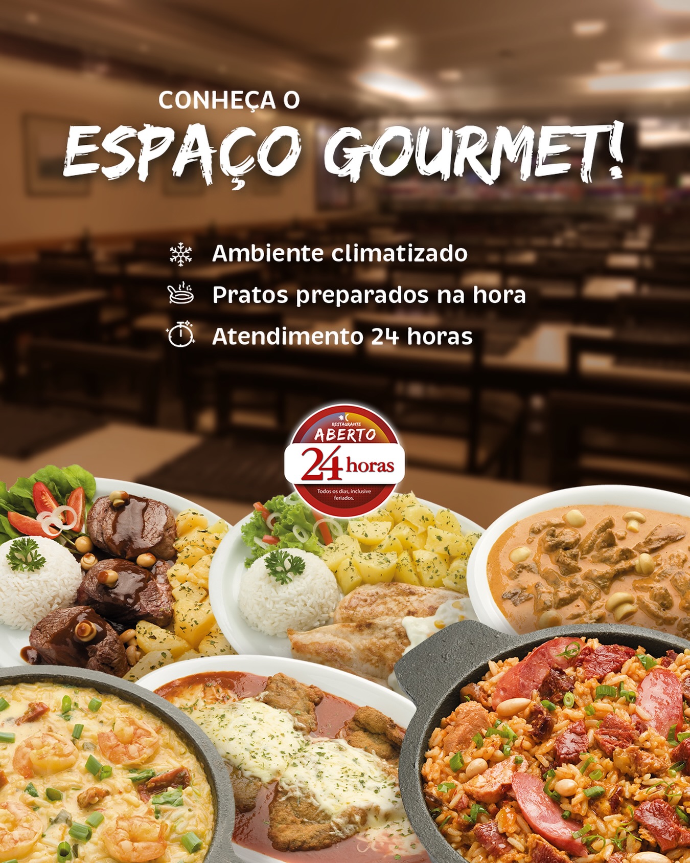 Muito além de um restaurante 24 horas.
O Espaço Gourmet do Norte Sul foi pensado para quem aprecia uma boa refeição em um ambiente climatizado, confortável e com pratos preparados na hora.
Seja para um almoço em família, um jantar especial ou até mesmo uma refeição de madrugada, aqui você encontra tradição, qualidade e atendimento a qualquer hora.
📍 Rodoviária de Londrina
Norte Sul 24 Horas
Tradição em servir a qualquer hora!