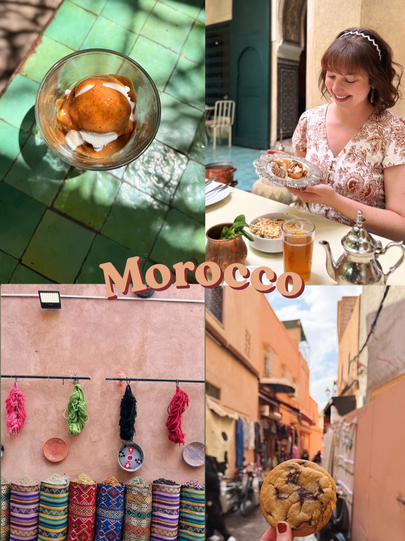 š²š¦ MOROCCO DESSERT DIARIES šŖ My first step into Africa with @trovatrip & @nikki.on.her.way and what an incredible experience it was! From the city to the mountains to the desert, each stop was an adventure filled with new foods. Funny enough, Morocco is not known for their desserts as bowls of fruits (typically apples & bananas) are offered as dessert after each meal but I still found a few sweet treats.
šµ Mint tea is served everywhere in Morocco & is a sign of hospitality & friendship (itās always poured from up high to create a soft foamy top & blend the tea well).
š¹ Traditional Moroccan cookies & banana āpancakesā at @1112marrakech
š¹ Favorite drinks: Hawai passion fruit, orange & coconut soda; rose lattes (Morocco is famous for its roses); roadside espresso everywhere you go.
š We visited the nomad camps in the Sahara. This woman baked us fresh bread in the middle of the desert in a tent that felt like a sauna- what a truly humbling experience.
š Traditional Moroccan pastries: Jawhara- fried pastry sheets layered with orange blossom custard, Māhancha (snake pastry)- I ate this while sitting steps away from the snake charmers & a case filled with Moroccan cookies.
š©š»āš³ Cooking class at the Moroccan Culinary Arts Museum
š„„ š Fruit-shaped pastries at Lila Patisserie in Marrakech