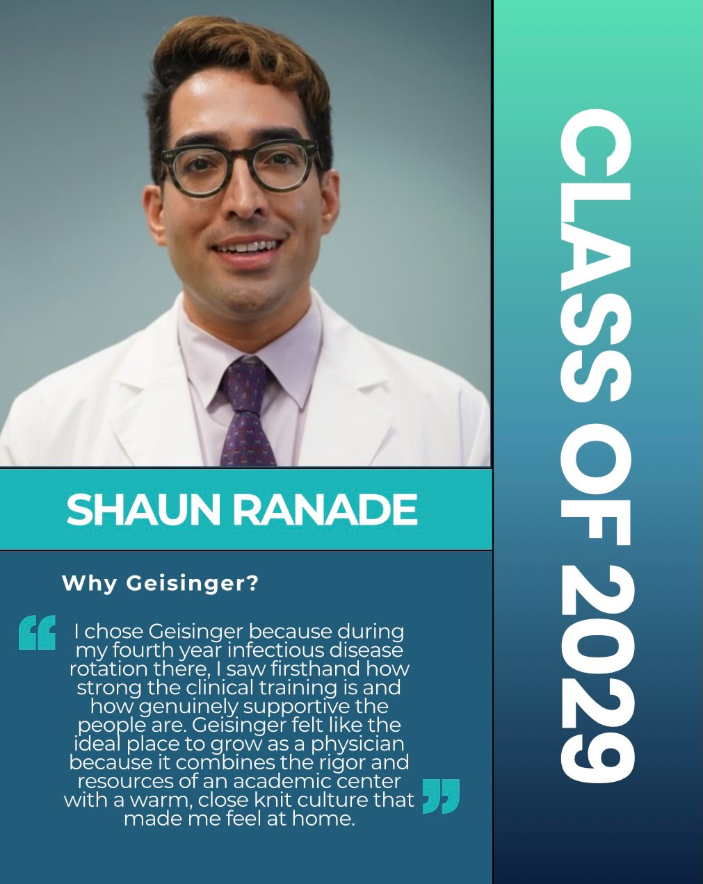 Say 👋 to our class of 2029. Next up, Dr. Shaun Ranade!
