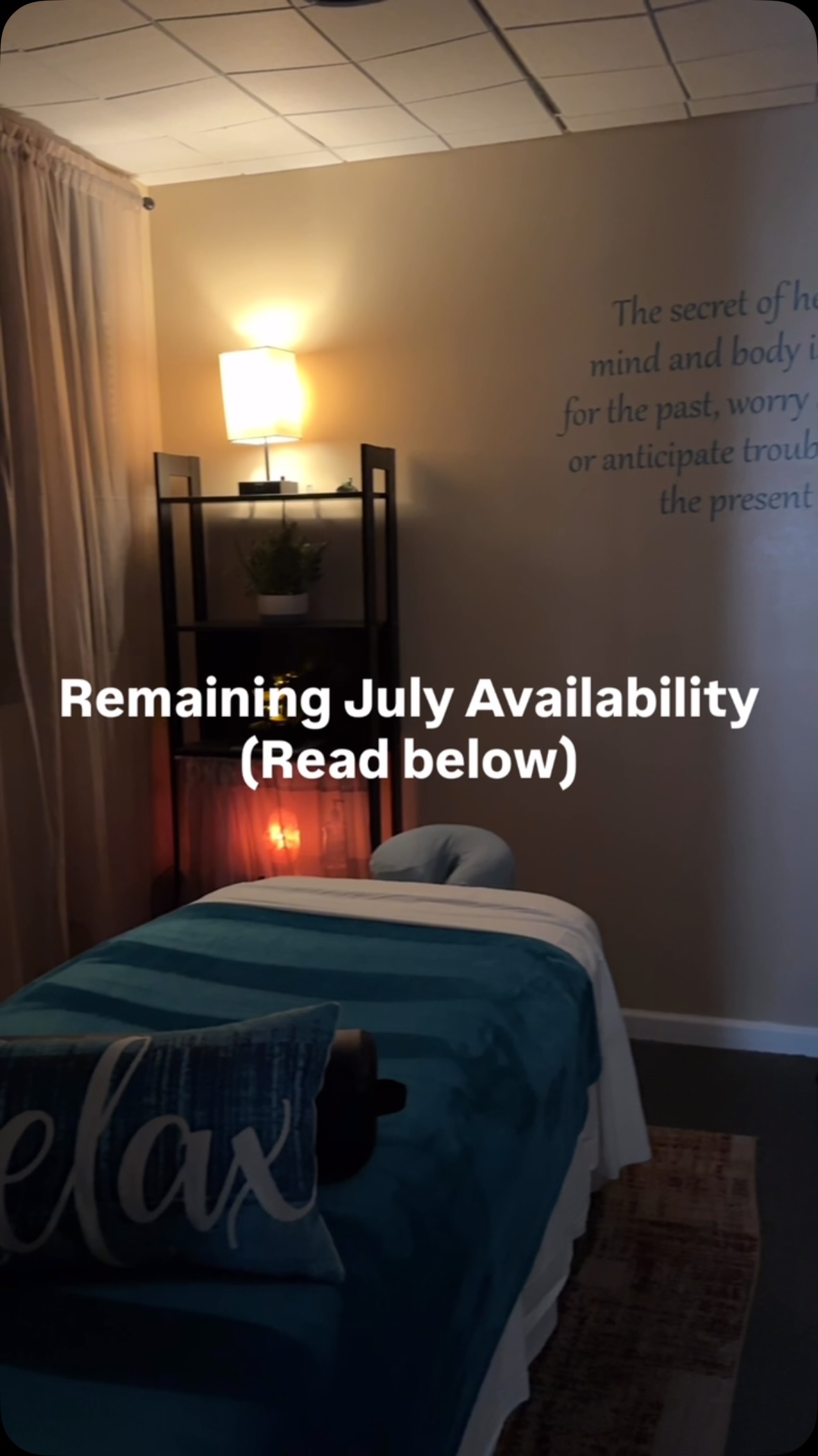 WOW! This month really flew by! With only one week left in the month, we wanted to share our remaining appointment and class availability.
.
Call or schedule online! (please note: availability is subject to change) @massageforserenity
.
.
🪷 Sun July 26 at 4:30pm (with Lauren) and 7pm (sound bath with Erika—only 3 spaces remaining)
🪷 Tues July 28 at 2pm (with Erika)
🪷 Weds July 29 at 10am (with Karl), 2pm (with Kita)
🪷 Thurs July 30 at 2pm (with Kita), 5:30pm (with Karl)
🪷 Fri July 31 at 10am (with Kita), 6pm (yoga class with Erika)
.
.
Call or schedule online!
☎️ 571.419.8543
👩💻 www.massageforserenity.com/online-booking
🧘♂️ www.massageforserenity.com/yoga
.
.
.
.
#massage #facial #soundbath #yoga #fyp