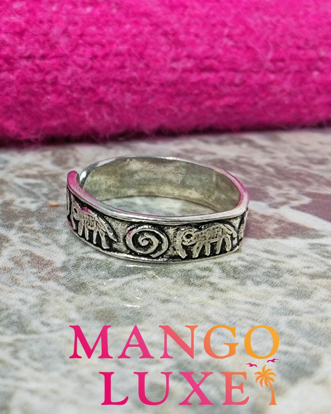 Elephant toe rings. Cuteness overload! Toe rings are said to help with fertility and so newly wed Indian brides were gifted these to wear after their marriage. Always worn on the toe next to the big toe
Toe rings also available in four other designs. Available on etsy. Link in bio