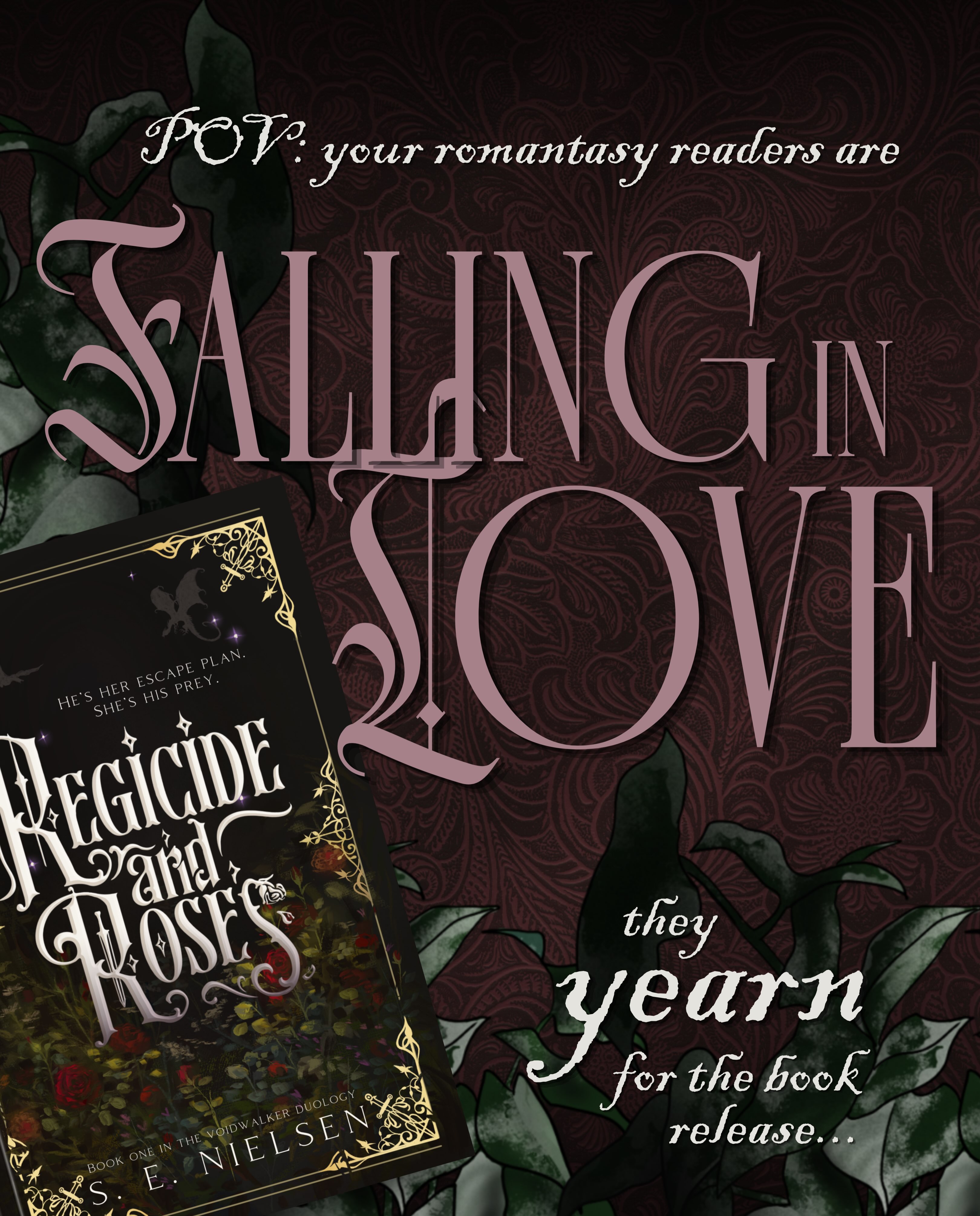 POV you’re watching your romantasy readers fall in love 😍
I can’t wait to get this one to you! She’s not just beautiful on the outside ☺️🤭
Huge thank you to my readers and everyone who has been sharing REGICIDE AND ROSES with their friends!
‼️it’s not too late to join the fun! Comment “ARC” and I’ll send you an application. Apps close soon 🖤
_____
If you’re new here👇
📖Regicide and Roses by S. E. Nielsen
𝐇𝐞’𝐬 𝐡𝐞𝐫 𝐞𝐬𝐜𝐚𝐩𝐞 𝐩𝐥𝐚𝐧.
𝐒𝐡𝐞’𝐬 𝐡𝐢𝐬 𝐩𝐫𝐞𝐲.
Wraith, an infamous dark sorcerer on a mission to eliminate the royal bloodline, goes undercover as a dragon rider in the king’s army.
Meanwhile, Lavinia, the stubborn and witty princess on Wraith’s hit list, is looking for any way out of the kingdom and her royal duty to marry.
*And she knows just the cold and ruthless dragon rider to use in her escape…*
Wraith reluctantly forms a temporary alliance with her, but when teasing and insults turn to banter and seduction, he questions whether he’ll be able to finish her in the end.
And if desire overcomes duty, he may lose his most prized possession of all—his status as one of the realm’s most fearsome and powerful sorcerers.
🥀forbidden love
🥀slow burn
🥀dark sorcerer x feisty princess
🥀wound tending
🥀dragons + gothic setting
🥀animal companions
Art on slide 4 by @mandarina_art
