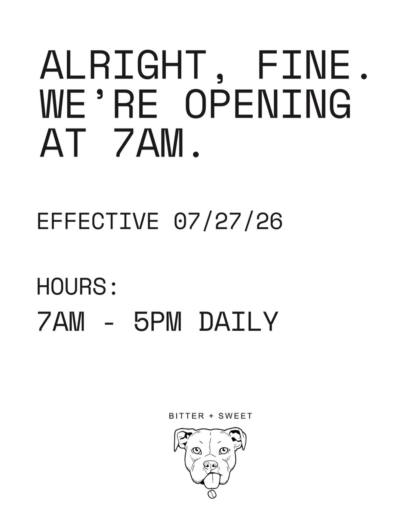 We’re done being lazy. 😪 Starting Monday 7/27, we’re pulling shots at 7am. Come get your morning fix.
#CupertinoCoffee #BayAreaCoffee #SouthBayEats #CupertinoEats #BayAreaEats