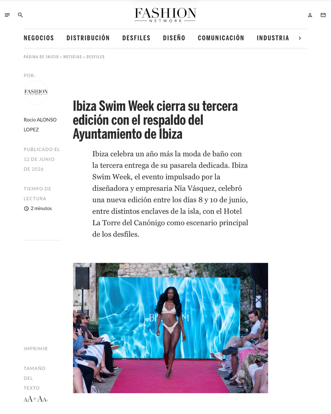 Fashion Network shines a spotlight on Ibiza Swim Week👏🏻
Seeing our third edition featured by one of the fashion industry’s leading publications is another meaningful milestone for our journey🌟
From welcoming 13 international brands to expanding our collaboration with @miamiswimweekshows and receiving the support of the @ajeivissa, this edition represented everything we’ve been working towards: creating a platform where swimwear fashion, creativity and international connections come together in Ibiza.
To everyone who believed in this vision, collaborated with us and made this edition possible, thank you. Every step forward is shared🙌🏻
Thank you, @fashionnetworkcom, for recognizing the evolution of Ibiza Swim Week and helping us share our story with the global fashion community⚡️
Photos: @davidreinoso
Hair & Make Up: @brendahardbeauty @makeup_mary_dego
Production: @vybe.pr @missniavasquez
#ibizaswimweek #fashionnetwork #swimwearfashion #ibizafashion #fashionindustries