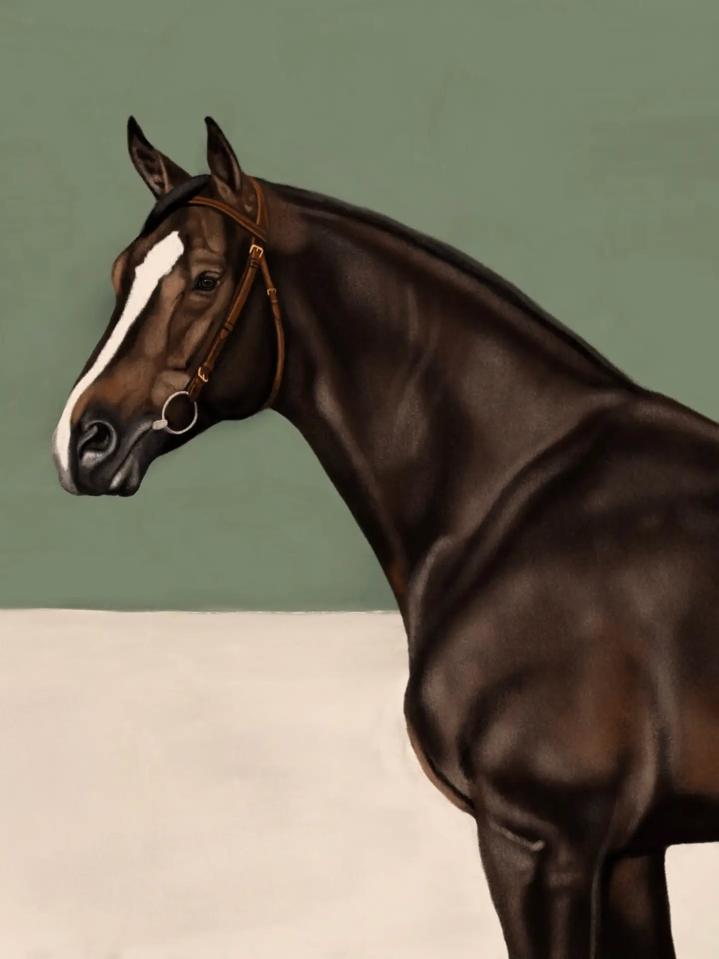 New! Small colorblock artworks of horses, inspired by colors of the countryside, such as this sage green and ivory white. Ideal to give your interior a subtle equestrian touch ✓
What colour combinations would you like to see in this style?
#sporthorse #sporthorses #horseart #horseportrait #brownhorse