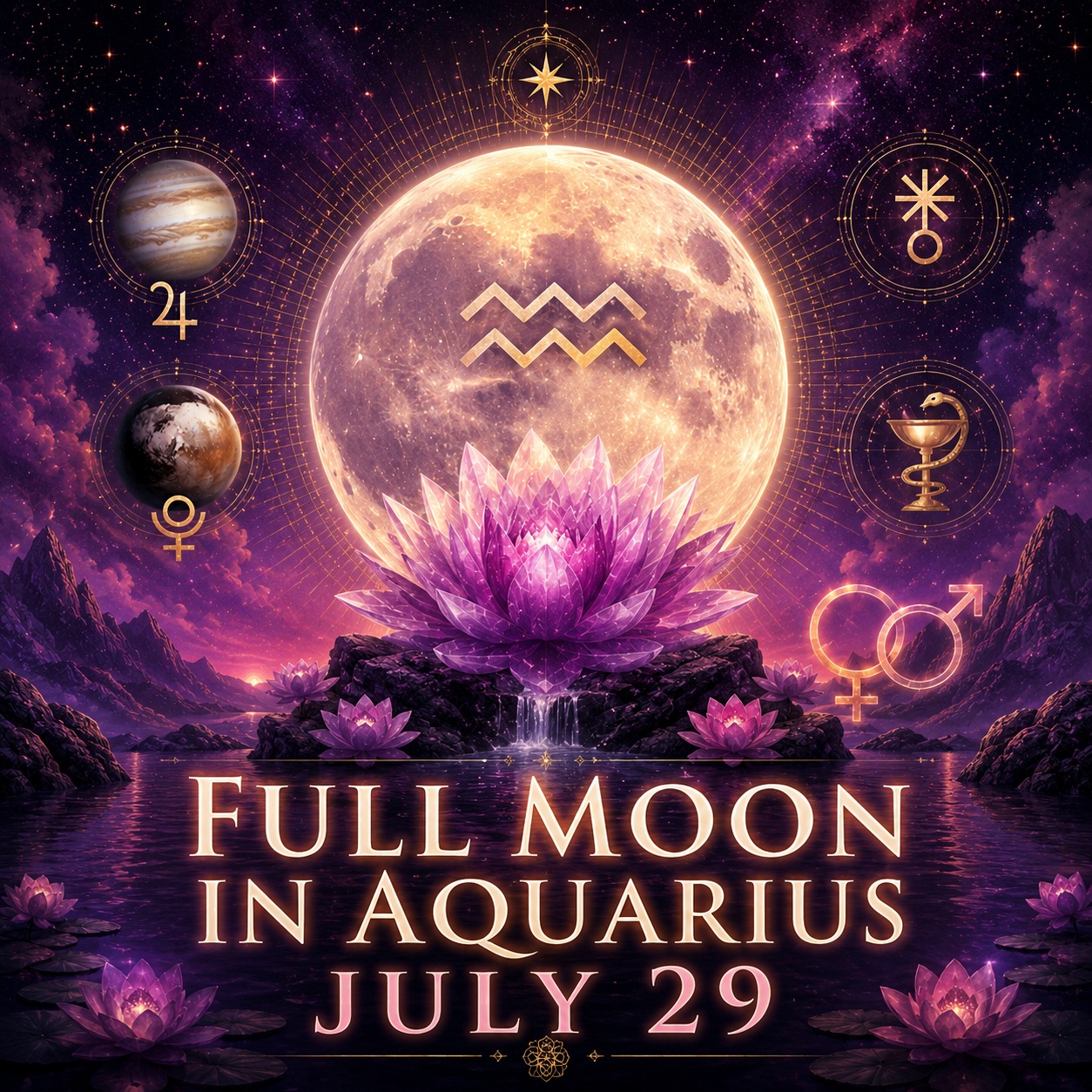 This is no ordinary Full Moon 🌕 ♒️💥
As the last lunation before eclipse season, it marks the beginning of a much bigger story.
Think of it as the opening chapter of the eclipse portal, a time when the energy starts building and what's been hidden begins to emerge.
With Pluto, Jupiter, Juno and Hygeia all playing major roles, plus an exact Venus-Mars square on the very same day, this Full Moon is rich with symbolism and potential.
Themes to watch:
• Revelations and hidden truths coming to light
• Friendships, communities and collective movements
• Leadership and the balance between the individual and the group
• Relationships, trust, power dynamics and healthy boundaries
• Health, prevention and self-care, especially cardiovascular health
• Communication challenges and ideological clashes
• Technology, AI, social media and collective shifts
• Financial developments, the global economy, markets, banking systems and the distribution of power and resources
Above all this Full Moon invites us to reclaim our authenticity while remembering that our unique gifts are meant to contribute to something greater than ourselves.
🎥 I explore all of these transits in depth in my latest YouTube video. Link in bio!
#FullMoonInAquarius #AquariusFullMoon #EvolutionaryAstrology #Astrology #Pluto #Jupiter #Juno #Hygeia #VenusMarsSquare #EclipseSeason #CollectiveAwakening #SoulEvolution #AstrologyCommunity #JulyFullMoon #AstrologyForecast #Spirituality #Astrology