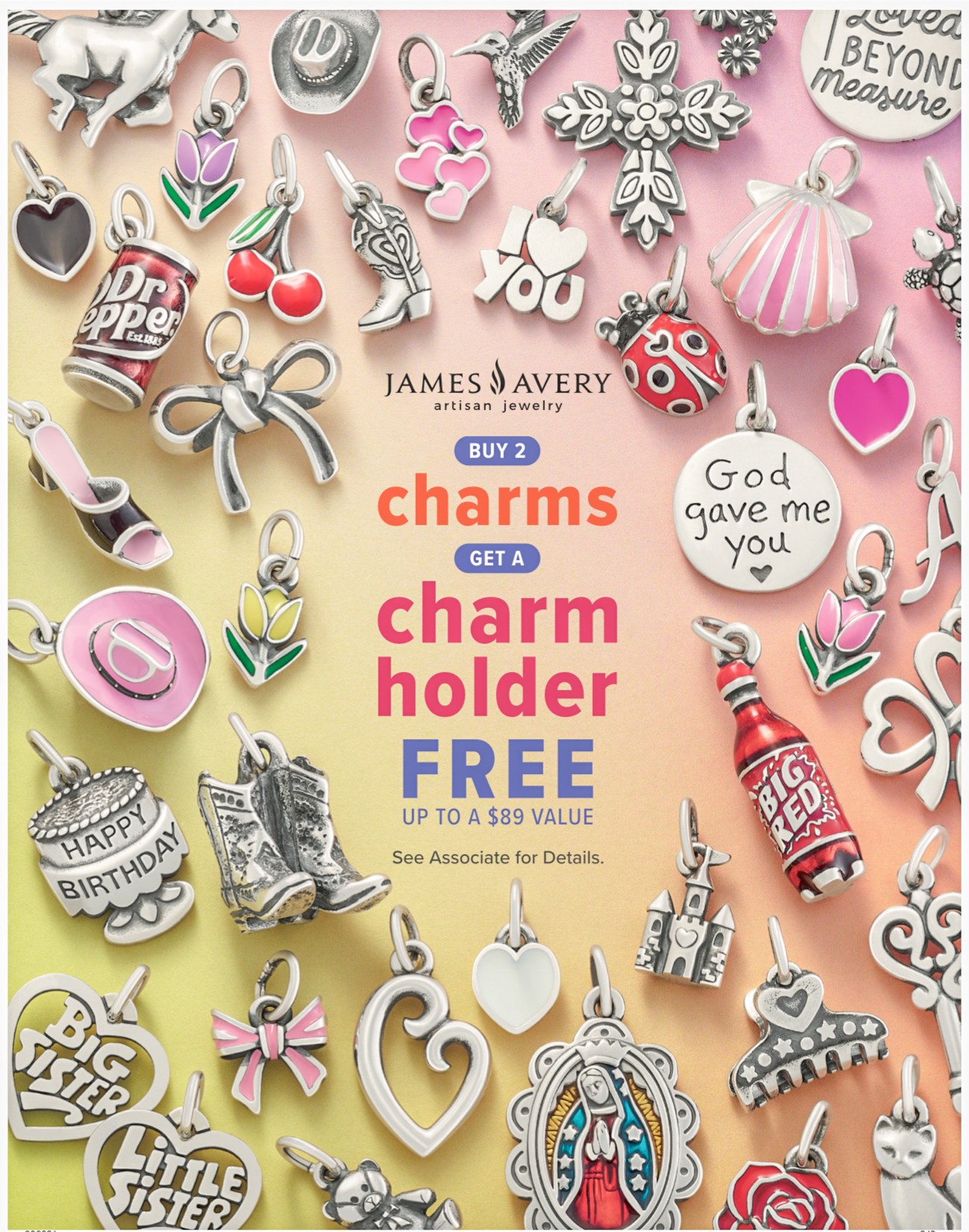 Start your collection or add to it! Buy any two James Avery charms at Dillardās and get a FREE charm holder (up to an $89 value)āØ