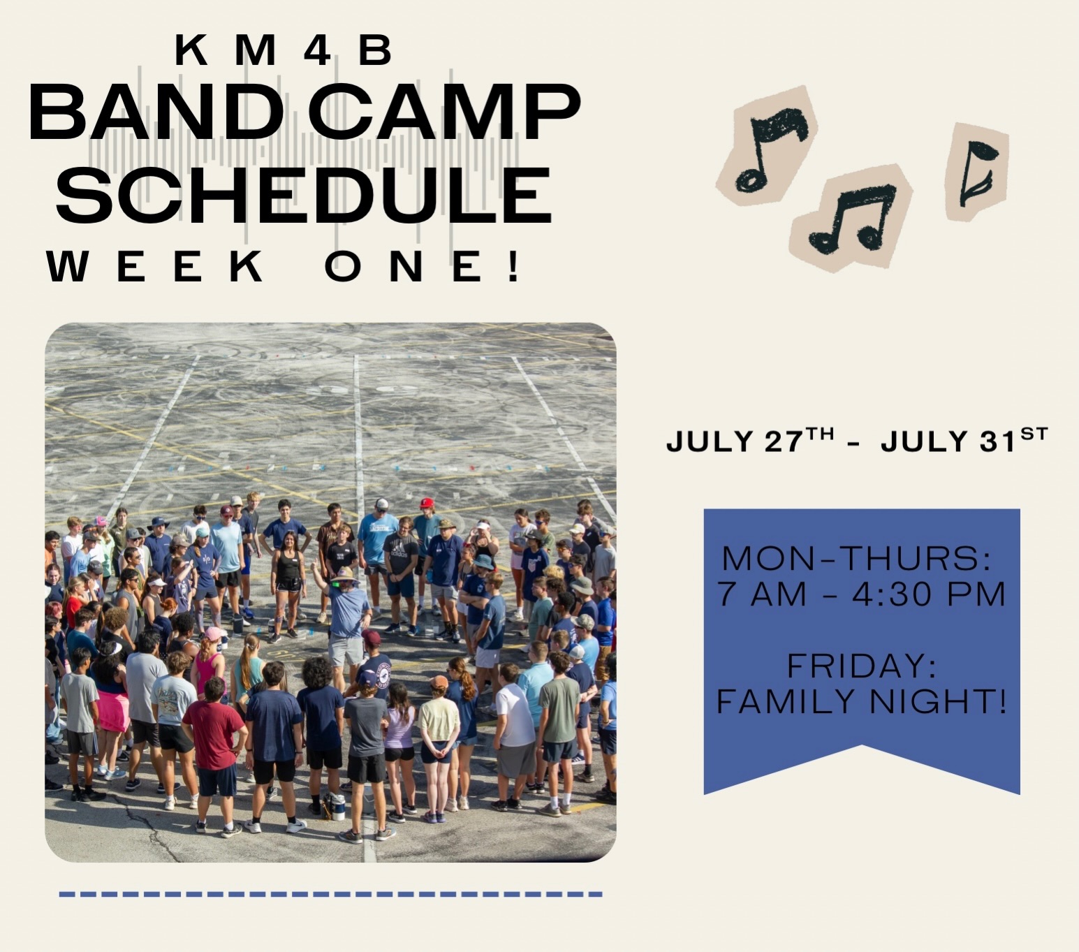 Band camp week one. We can’t wait to see everyone there!